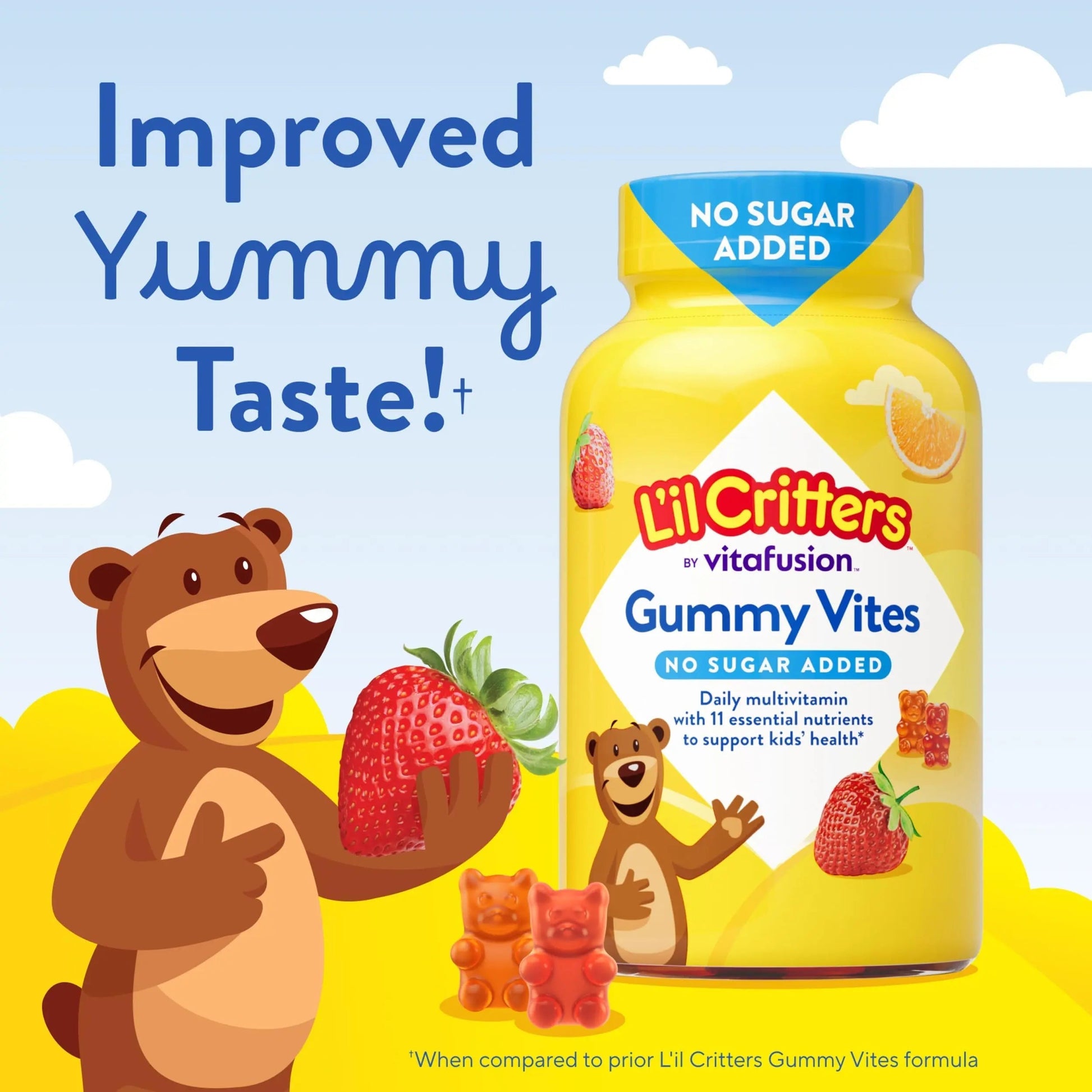 L’il Critters Gummy Vites No Sugar Added Daily Gummy Multivitamin for Ages 2+ Toddlers & Kids, Vitamin C, D3 for Immune Lil Critters uk supplements