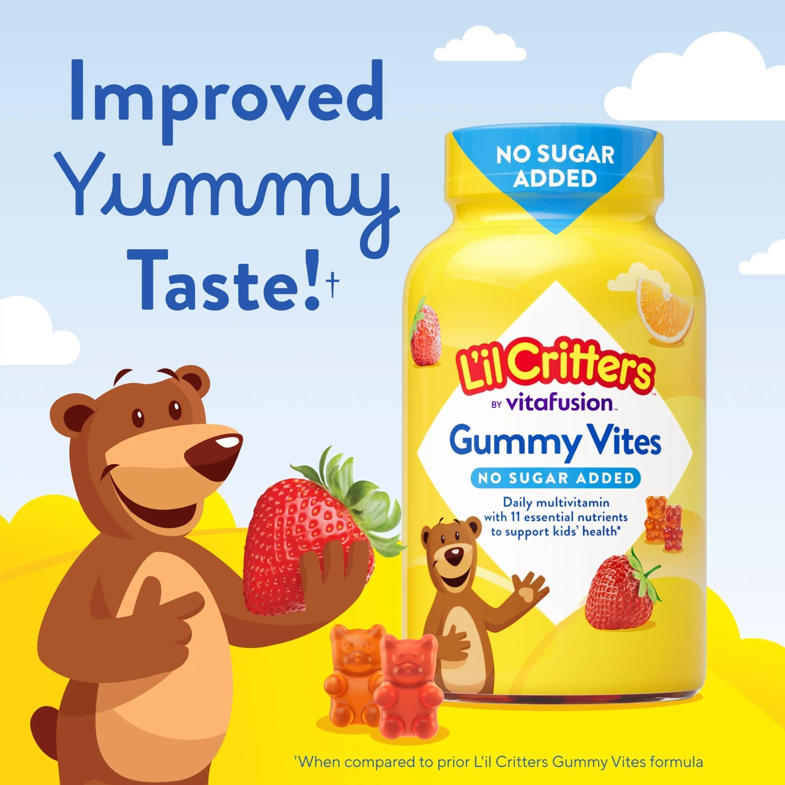 L’il Critters Gummy Vites No Sugar Added Daily Gummy Multivitamin for Ages 2+ Toddlers & Kids, Vitamin C, D3 for Immune Lil Critters uk supplements