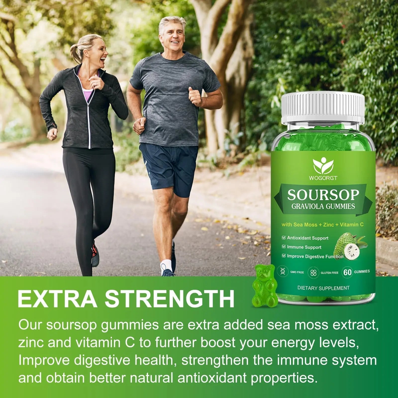 WOGORGT Soursop Graviola Gummies - Soursop Multivitamin Gummies with 200mg Sea Moss Extract for Antioxidant WOGORGT uk supplements