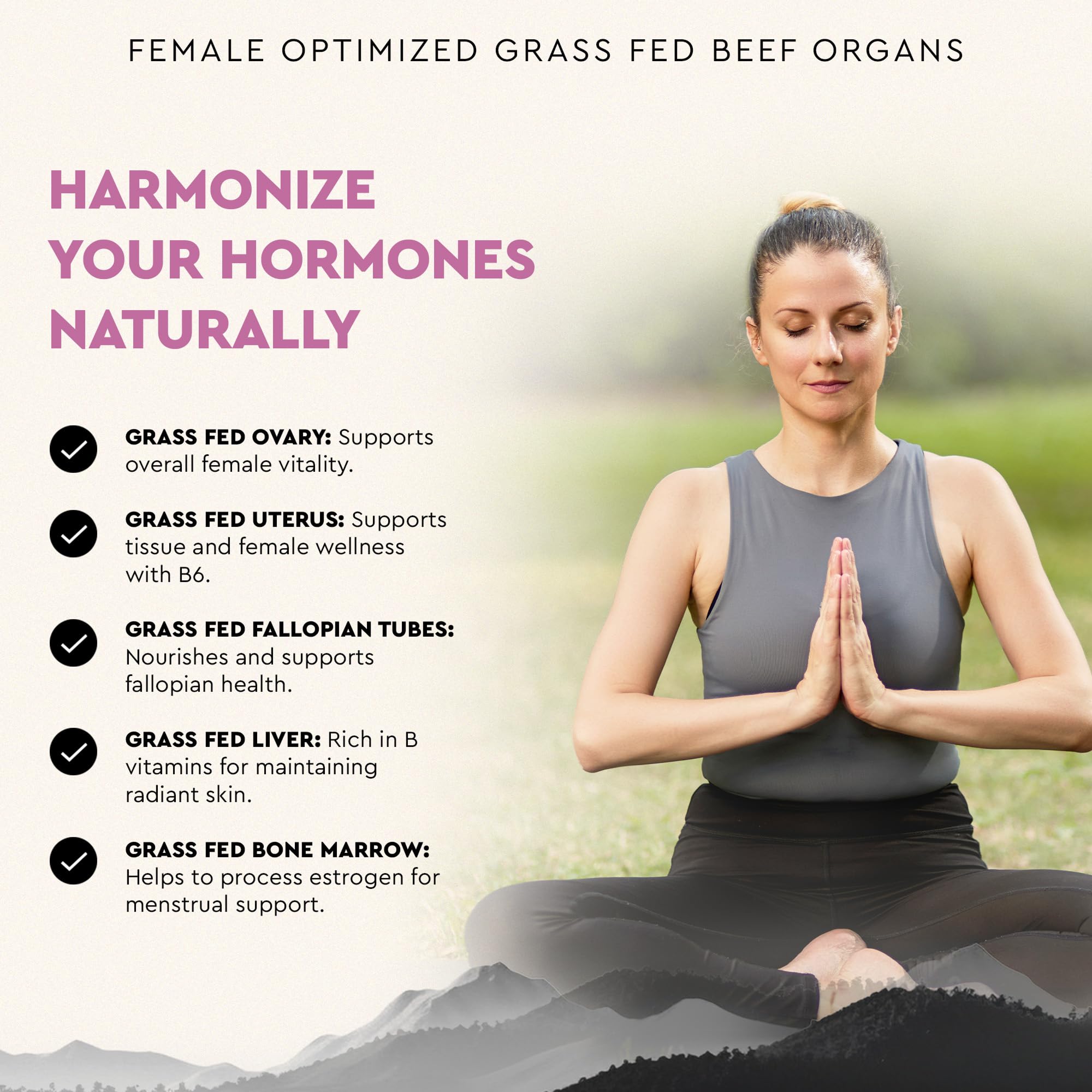Beef Organ Supplement for Women – Supports Hormone Balance, Energy & Wellness – Grass Fed, Pasture Raised Superfood – Liver, Heart, Kidney, Bone Marrow – Collagen, CoQ10, B12 – Female Support Blend Ancestral Supplements uk supplements