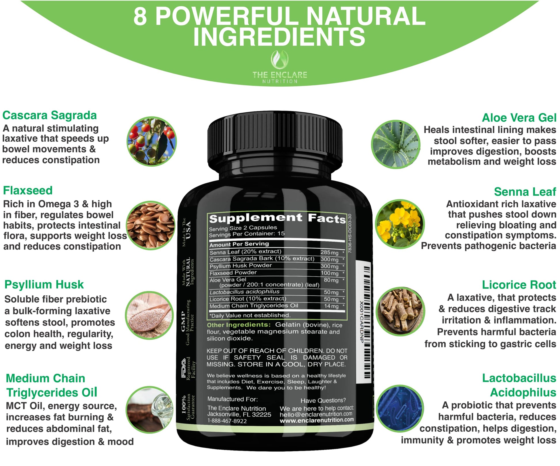 Colon Cleanse Fast-Acting Colon Cleanser Detox. Healthy Bowel Movement THE ENCLARE NUTRITION uk supplements