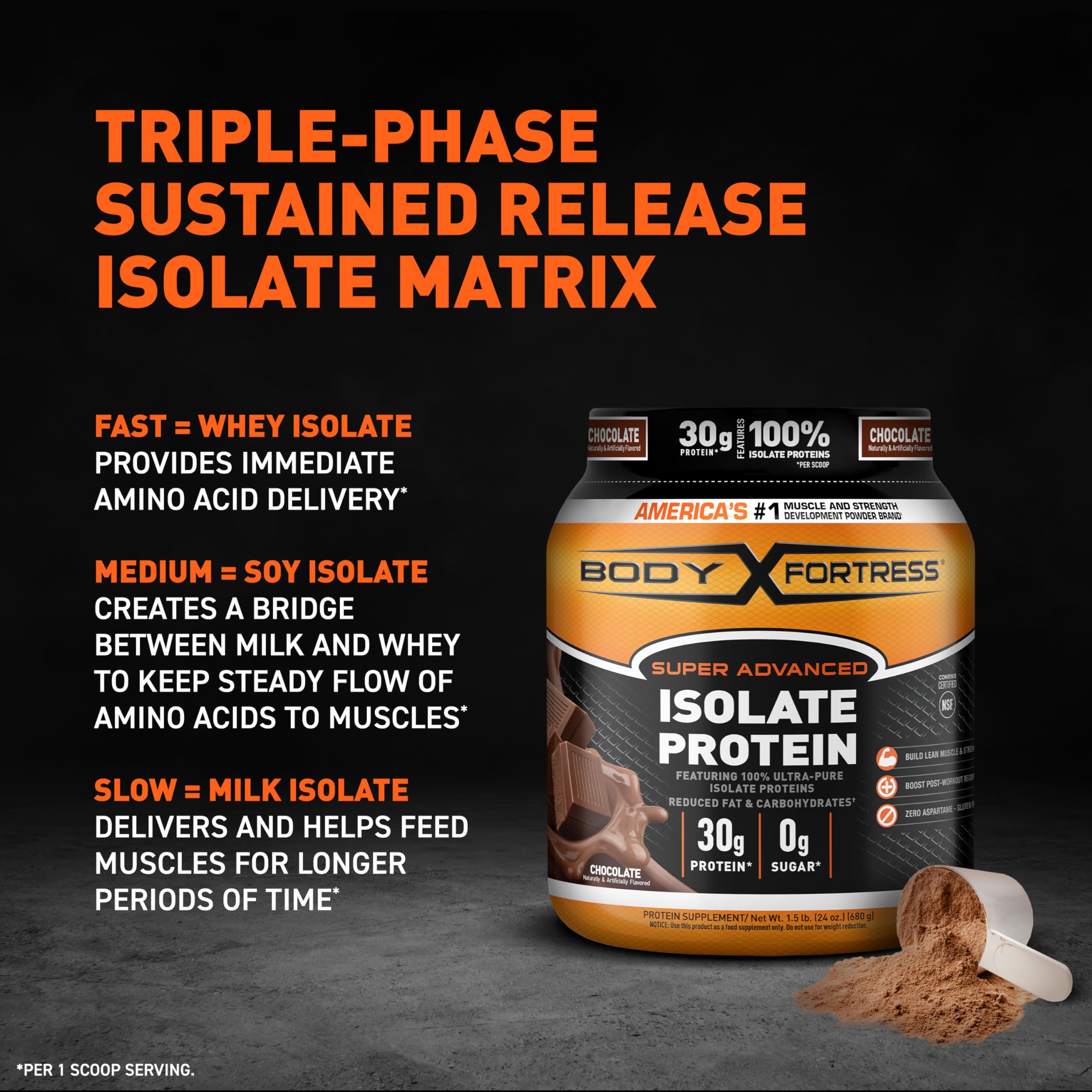 Body Fortress Super Advanced Isolate Protein, Chocolate Protein Powder Supplement Body Fortress uk supplements