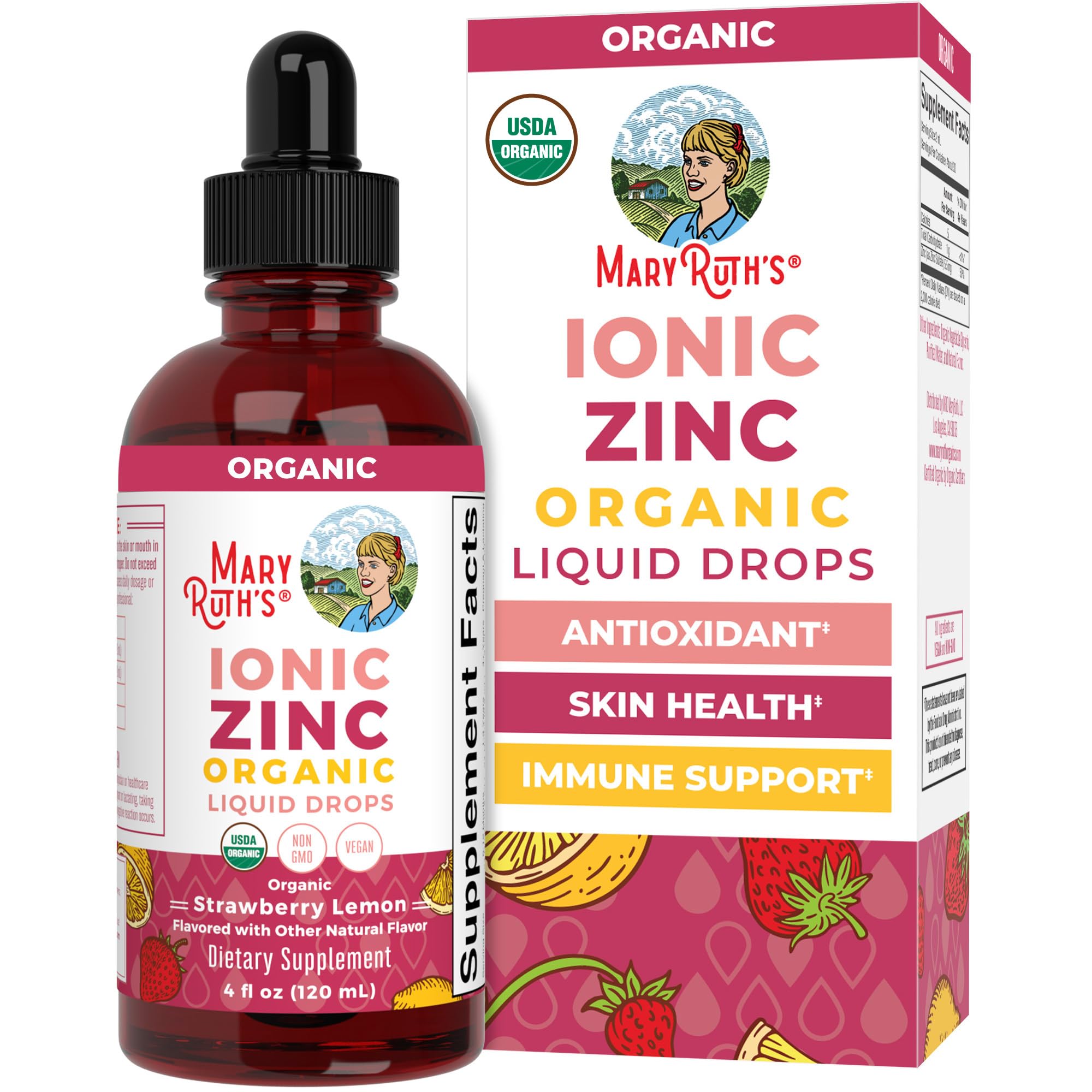 MaryRuth's Organic Liquid Zinc Supplement for Kids & Adults | Immune Support | Skin Health | Antioxidant | Cellular Metabolism | Zinc Sulfate | Vegan | Non-GMO | Sugar Free | Gluten Free | 4 oz MARYRUTH'S uk supplements