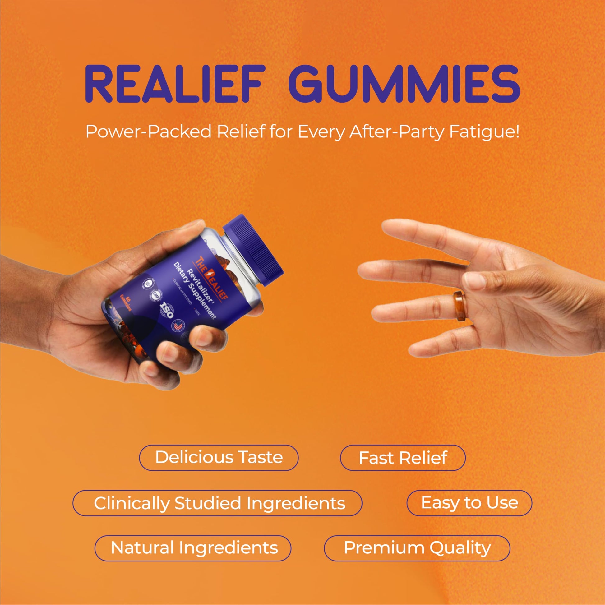 The Realief 60 Count Post Party Gummies – DHM, Milk Thistle & Electrolytes – Wellness Support – Strawberry Flavor – Wake Up Refreshed The Realief uk supplements