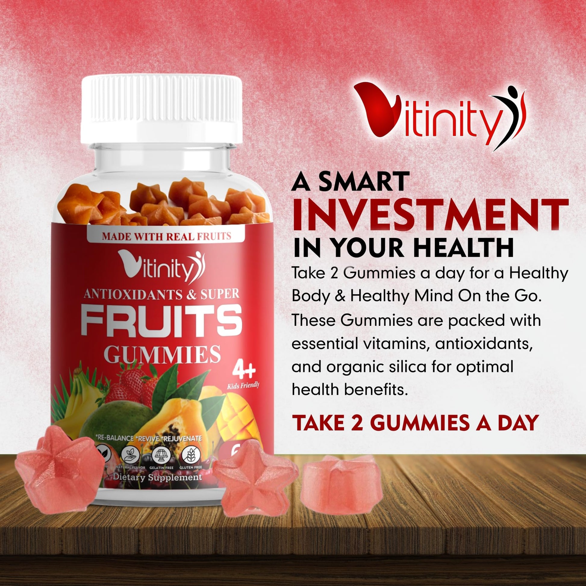 VITINITY Made with Real Super Fruits Delicious Gummy Supplement,Men,Women & Kids VITINITY uk supplements