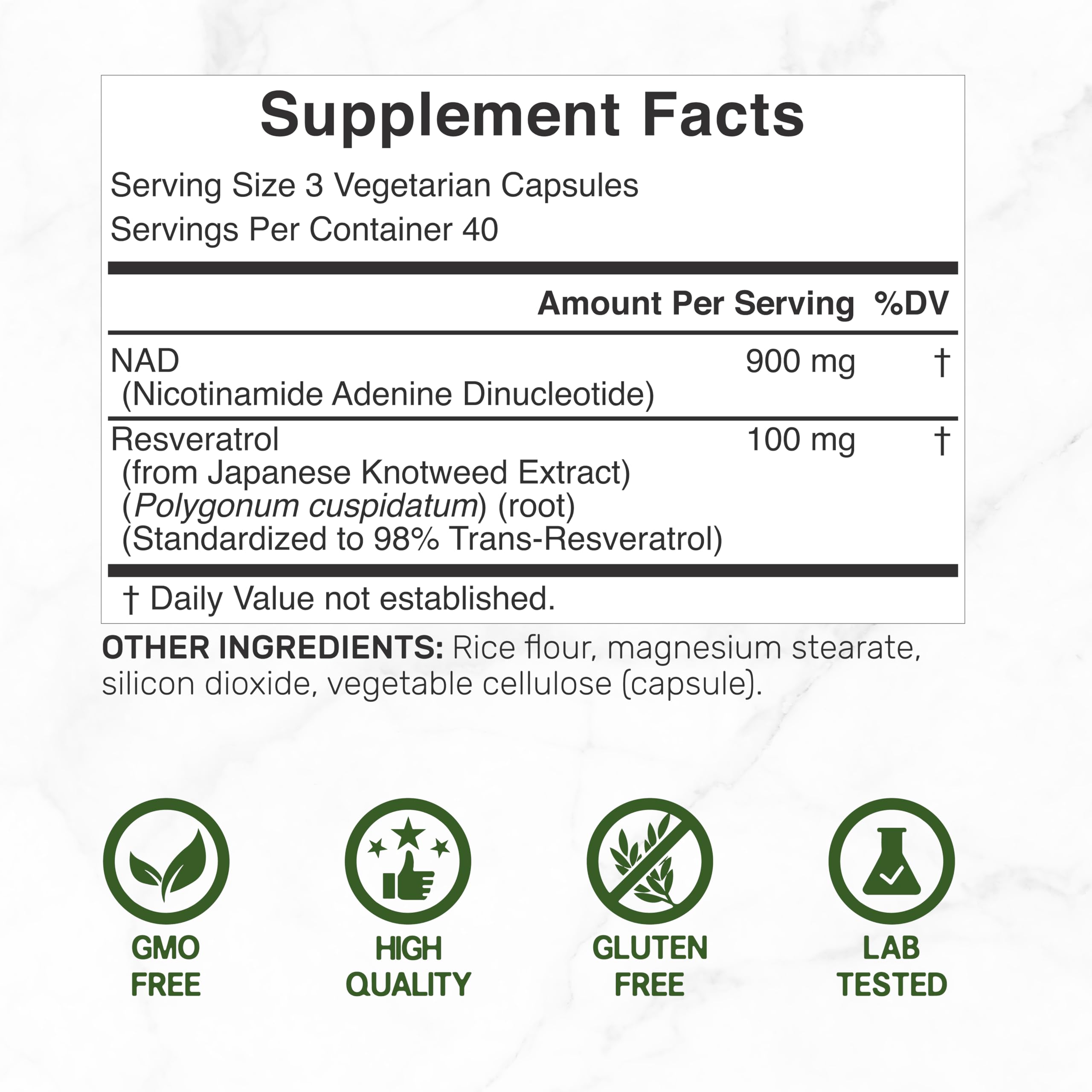 NAD+ Resveratrol Supplement 1,000mg Per Serving, 120 Veggie Capsules | 2-in-1 Extra Strength NMN Supplement Alternative | NAD Supplements for Women & Men | Non-GMO, Gluten Free DEAL SUPPLEMENT uk supplements