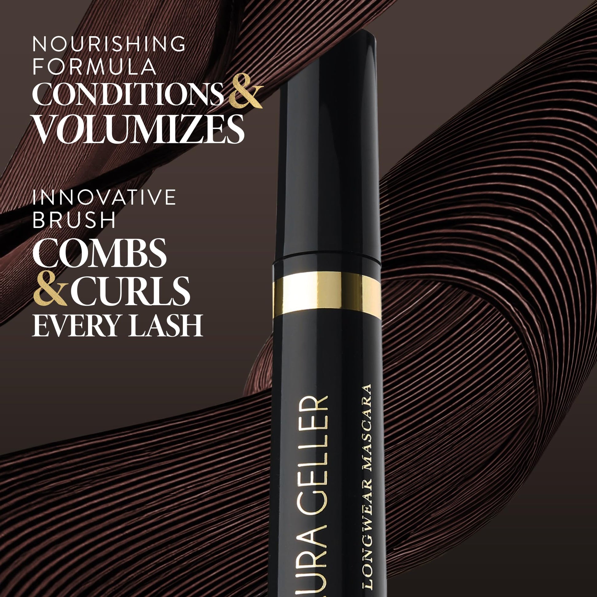 LAURA GELLER NEW YORK Kajal Longwear Mascara, Brown - Lengthening, Defining, Curling, Buildable Formula Eye Makeup - Natural Look for Everyday LAURA GELLER NEW YORK uk supplements
