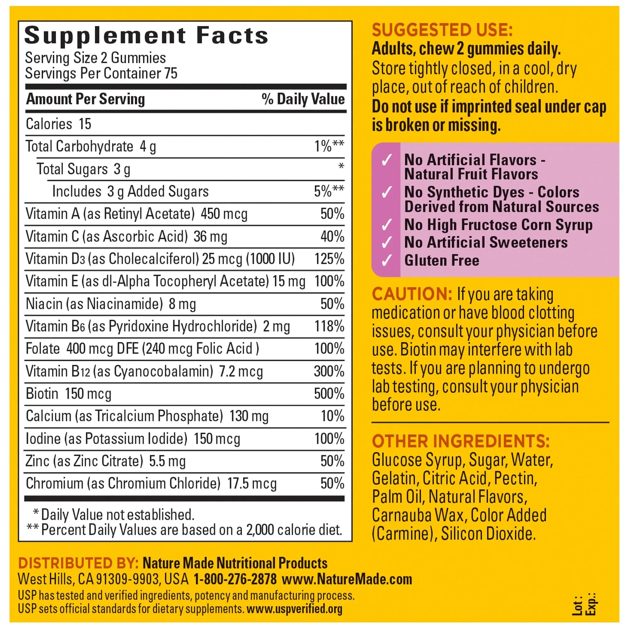Nature Made Multivitamin Gummies Combo Pack for Him & Her, Tasty Men & Womens Multivitamin with Vitamin C, Vitamin D3, B Vitamins Nature Made uk supplements