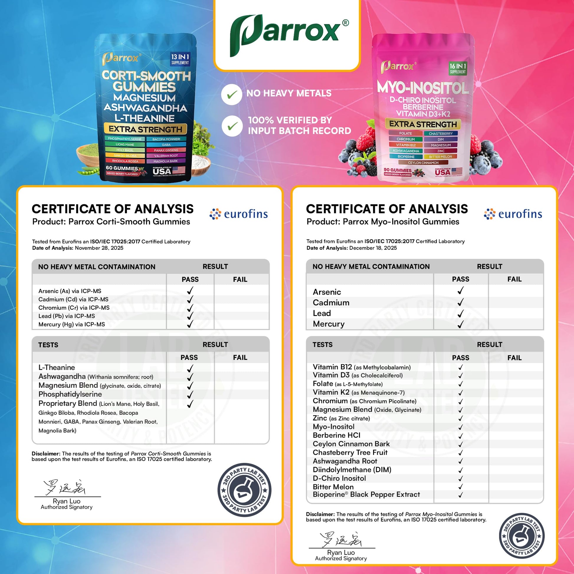 Soothe & Smooth Bundle Gummies - Cortisol & Myo-Inositol Supplement with D-Chiro Inositol, Berberine, Magenesium, Ashwagandha, L-Theanine, Vitamins D3+K2 & B12, Folate, Zinc Lion's Mane (150 Gummies) Parrox uk supplements