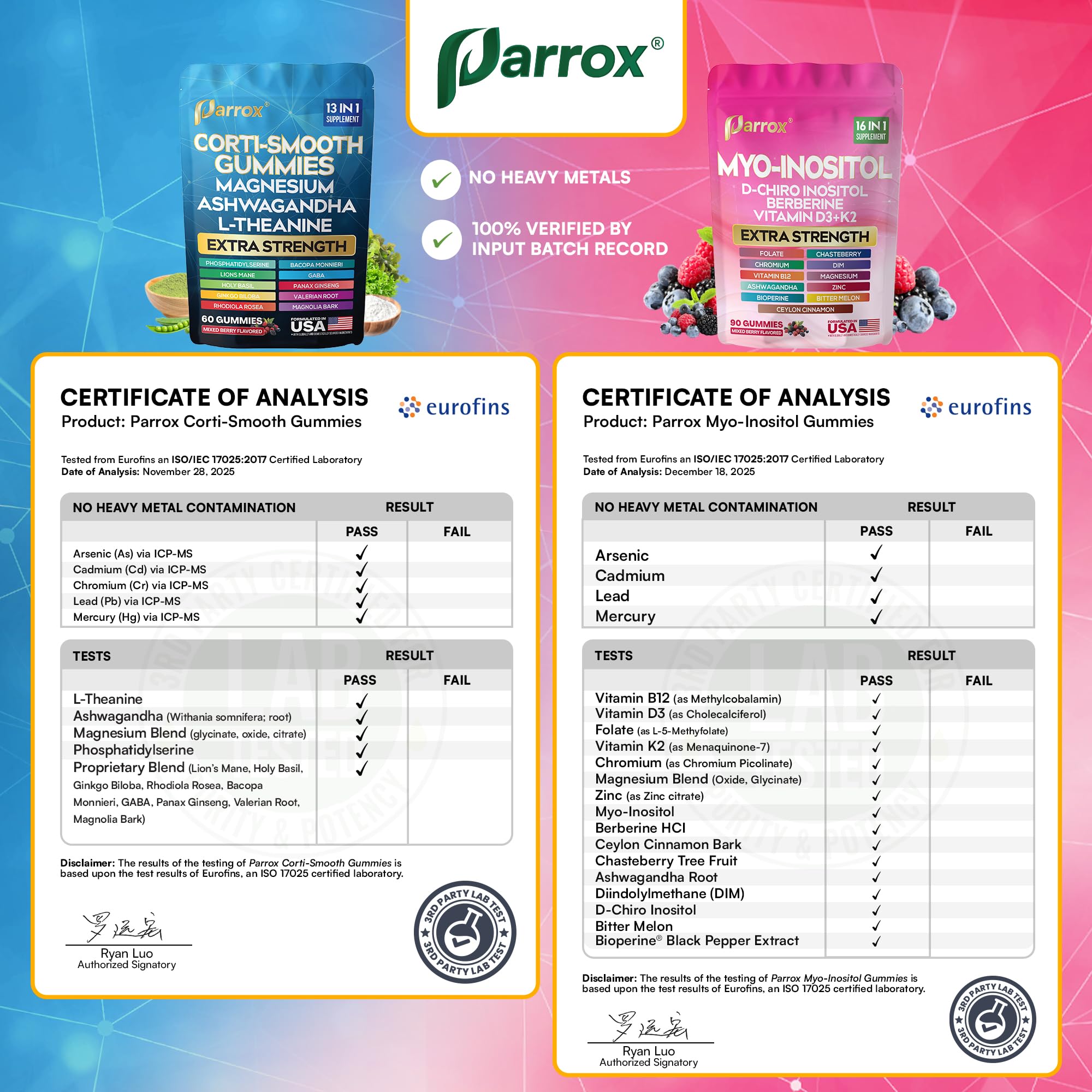 Soothe & Smooth Bundle Gummies - Cortisol & Myo-Inositol Supplement with D-Chiro Inositol, Berberine, Magenesium, Ashwagandha, L-Theanine, Vitamins D3+K2 & B12, Folate, Zinc Lion's Mane (150 Gummies) Parrox uk supplements