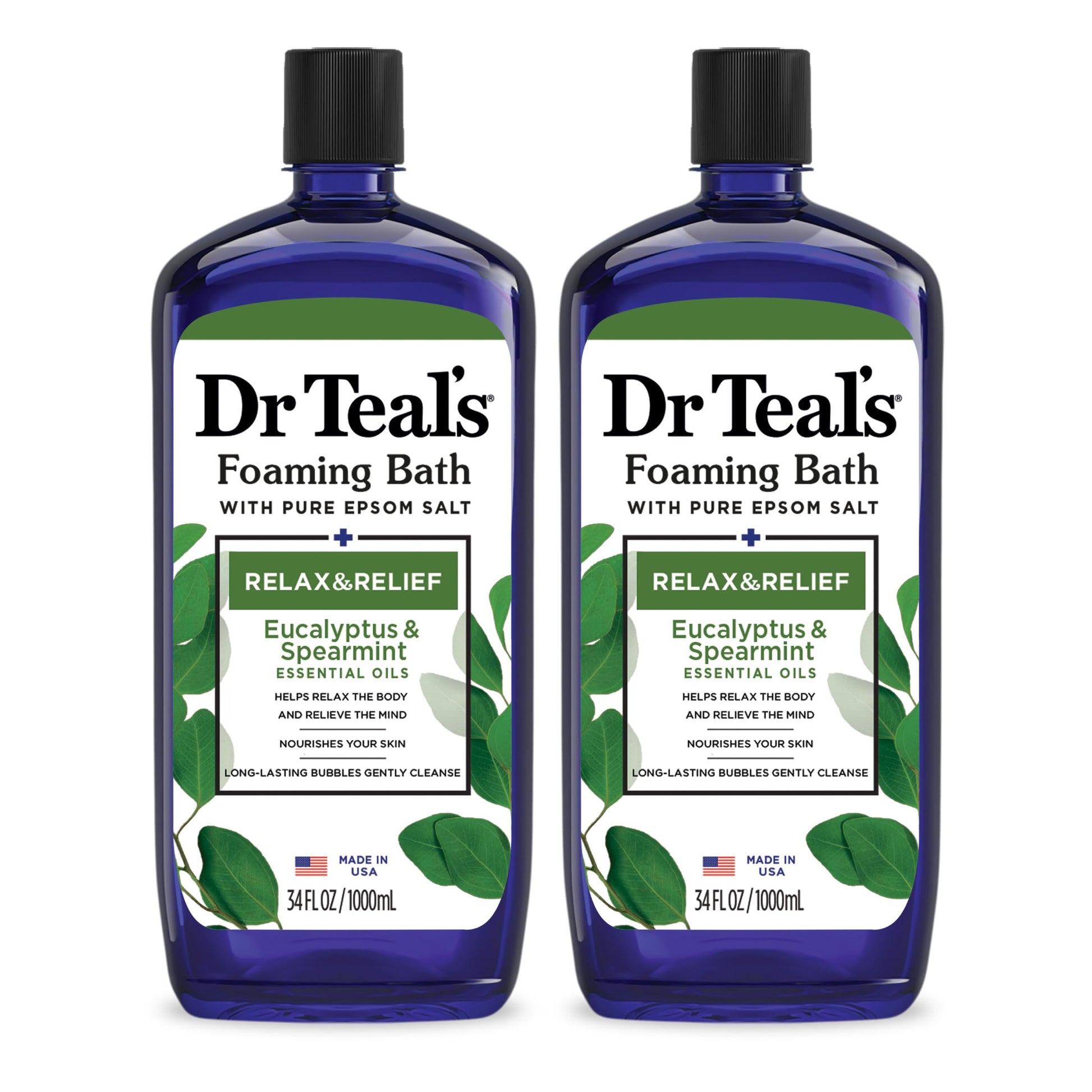 Dr Teal's Foaming Bath with Pure Epsom Salt, Relax & Relief with Eucalyptus & Spearmint Dr Teal's uk supplements