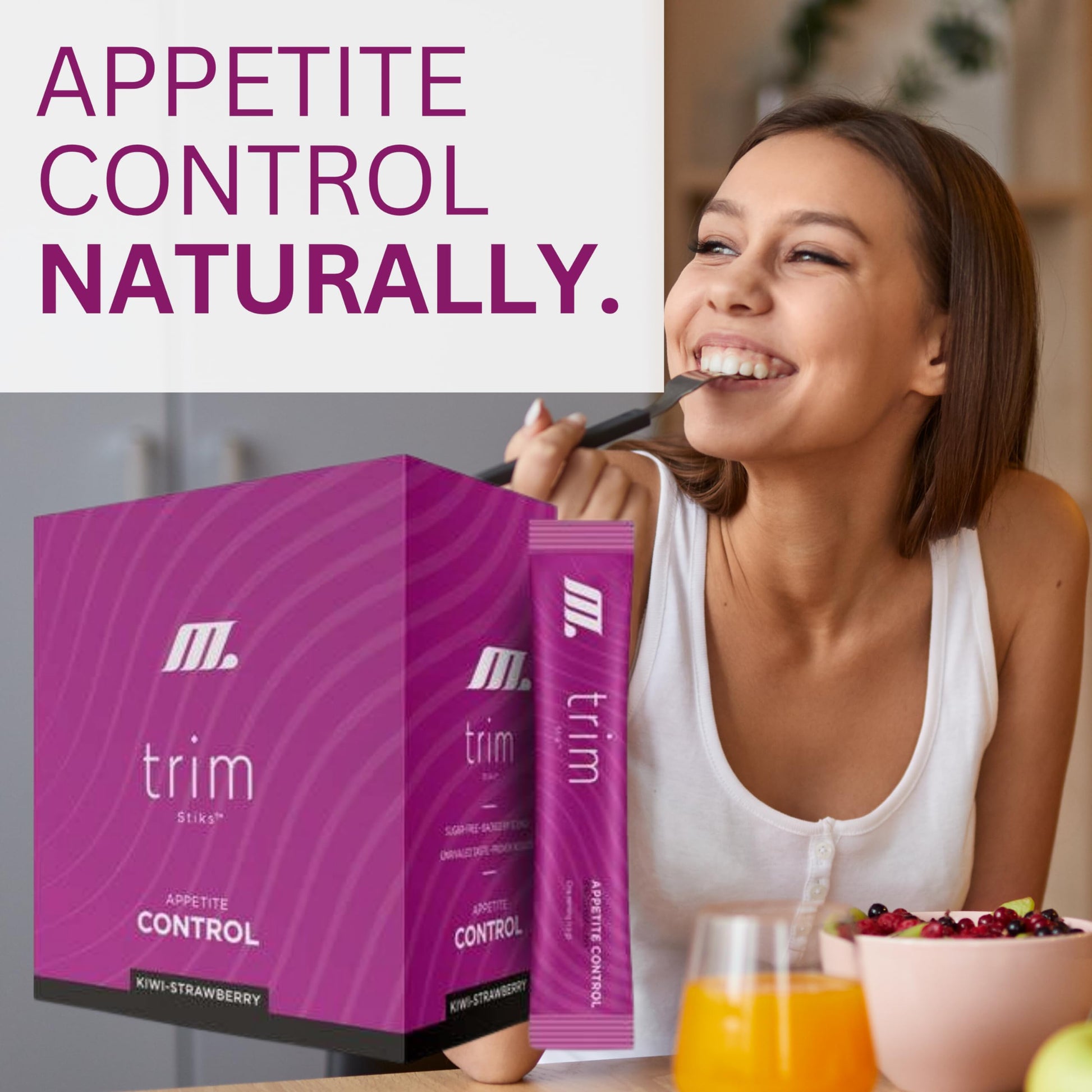 TRIM Stik, Appetite Control, Delicious Kiwi Strawberry beverage, low-calorie, 30 ct Youngevity uk supplements