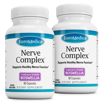 EuroMedica Nerve Complex - Herbal Supplement with Bioactive Vitamin B12 - Circulation & Nerve Health Support Supplement - Vegan Capsules with Boswellia Serrata - 60 Capsules, 2 Pack (120 Capsules) EuroMedica uk supplements