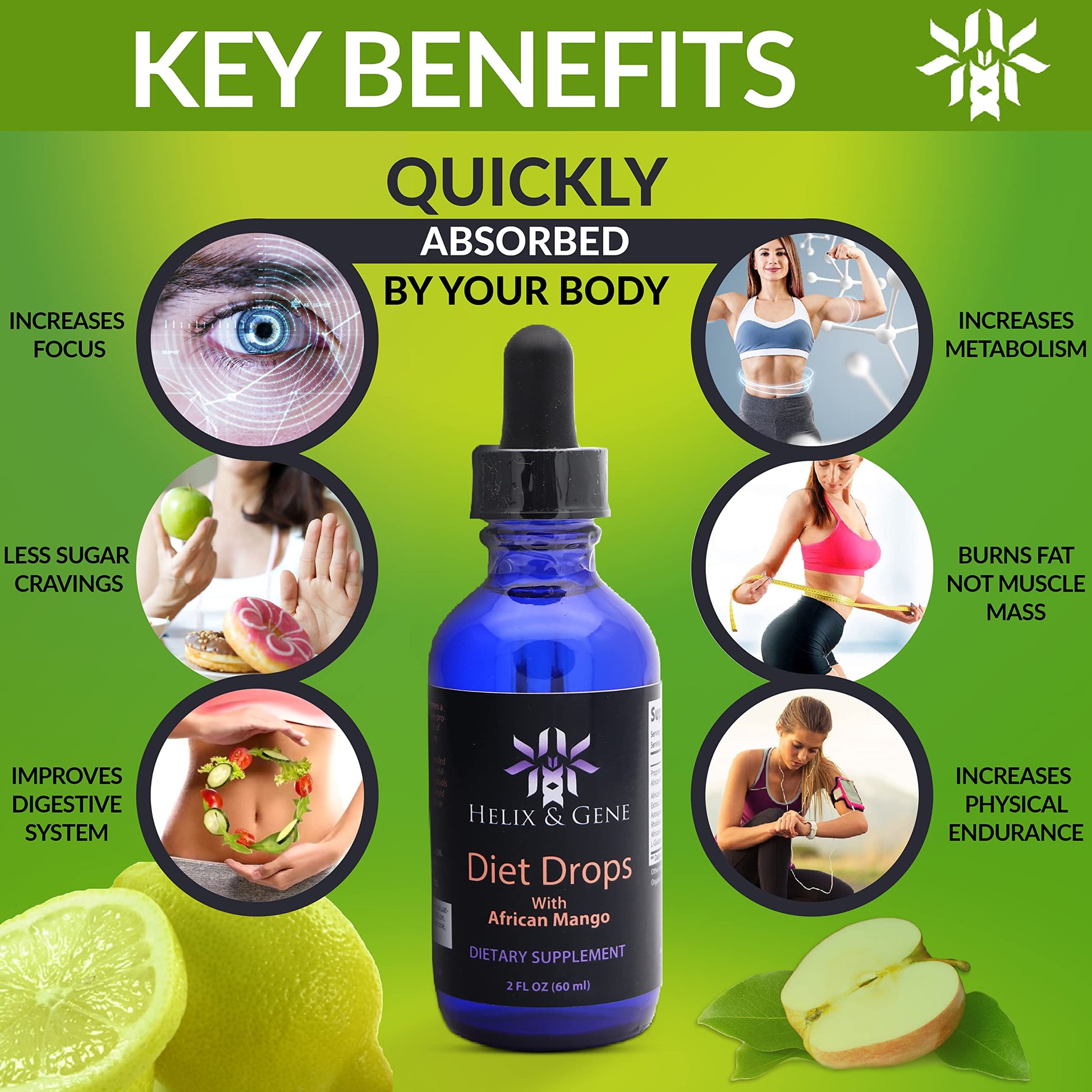Helix & Gene Appetite Diet Drops Mango Flavor | Fast Weight Loss | Natural Metabolism Helix & Gene uk supplements