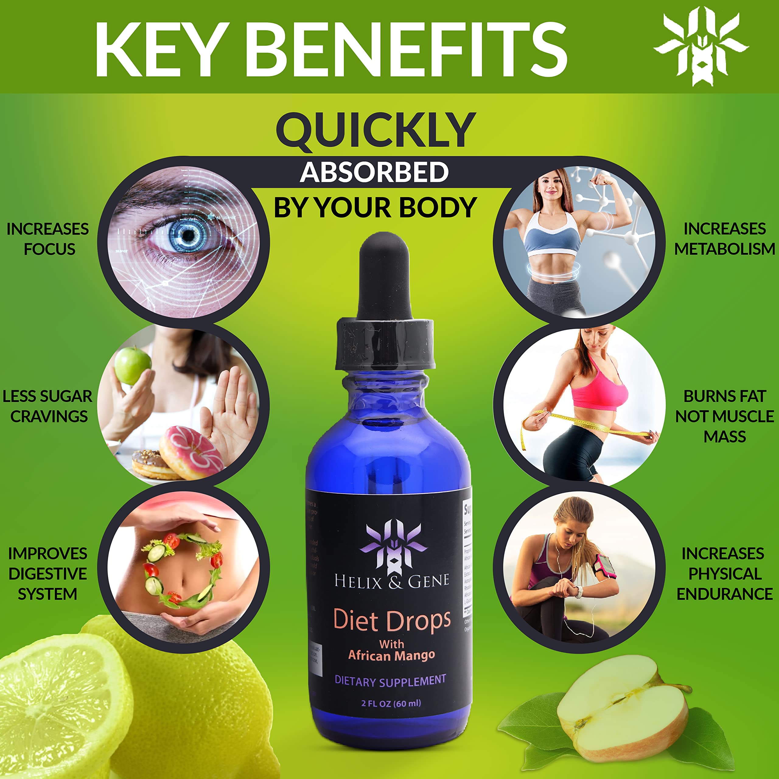 Helix & Gene Appetite Diet Drops Mango Flavor | Fast Weight Loss | Natural Metabolism Helix & Gene uk supplements