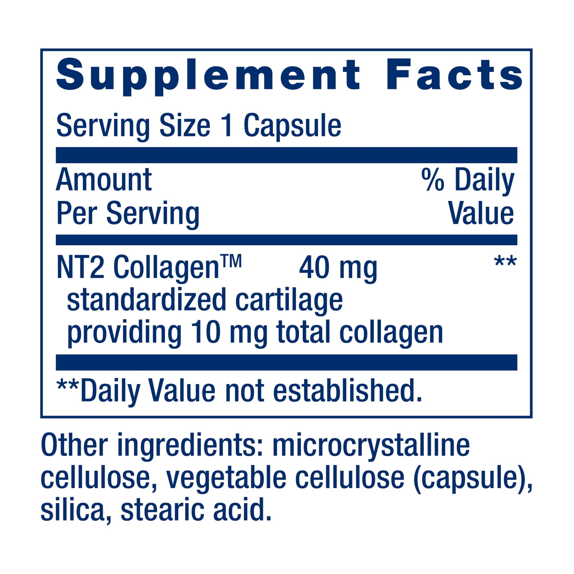 Life Extension NT2 Collagen™, Joint Health Supplement for Joint Comfort & Mobility, Gluten-Free, Non-GMO, 1 Daily, 60 Small Capsules Life Extension uk supplements