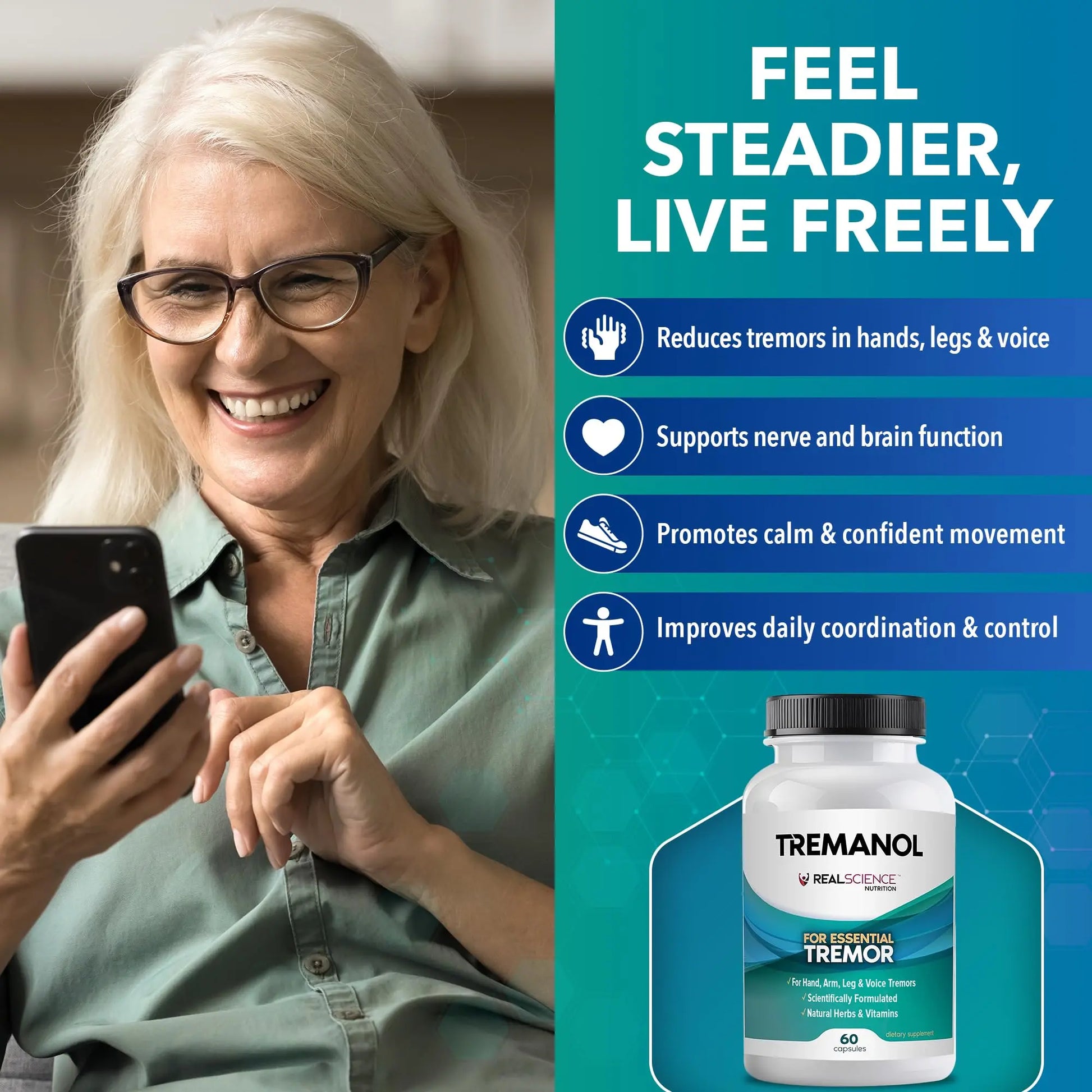 Tremanol Natural Aid Herbal Supplement – Includes Vitamin B2 & B12, Passionflower & Skullcap – 60 Caps (Pack of 6) – Made in USA Tremanol uk supplements