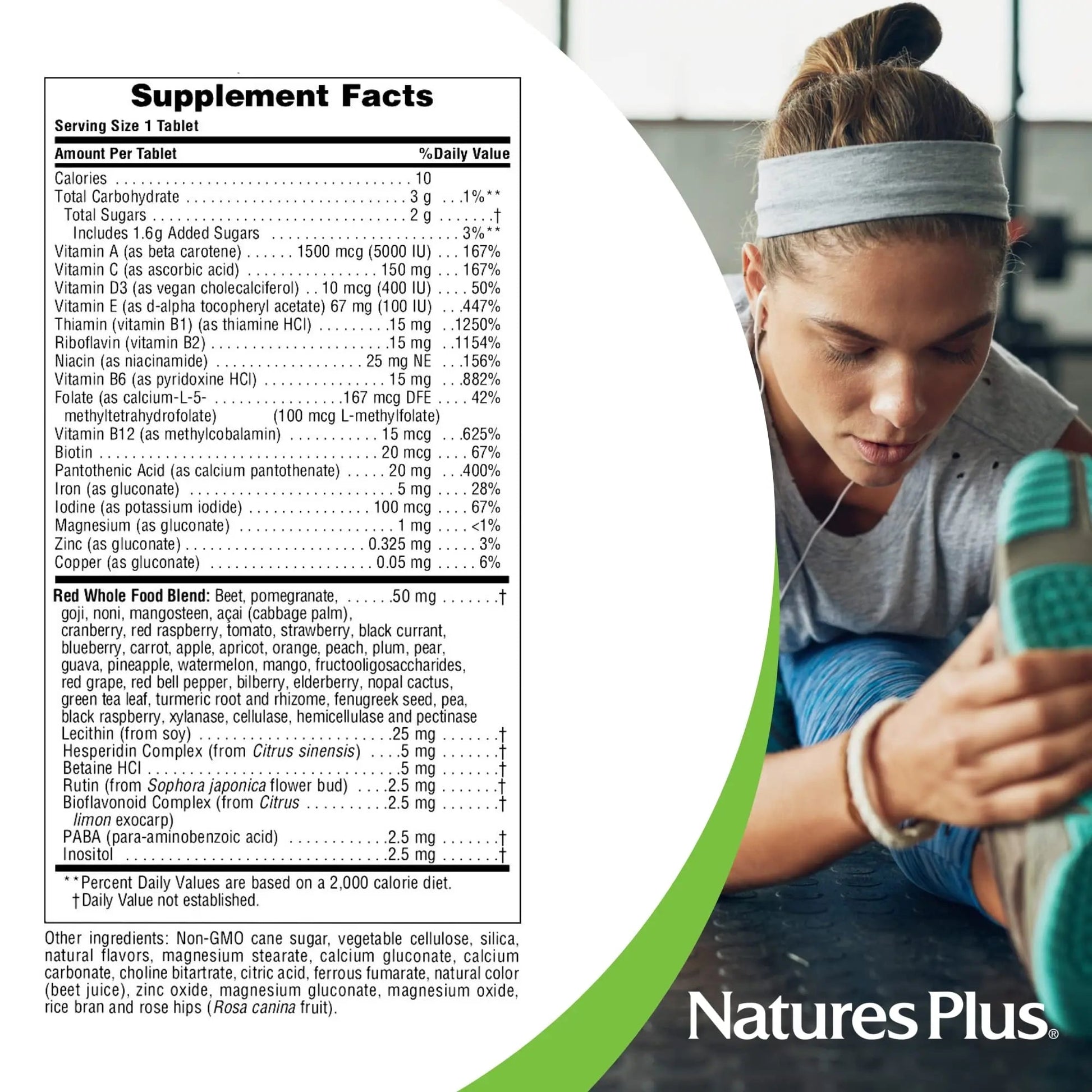 NaturesPlus Adult's Chewable - 60 Tablets, Exotic Red Berry Flavor - Multivitamin & Mineral - Vegetarian, Gluten Free - 60 Servings NaturesPlus uk supplements