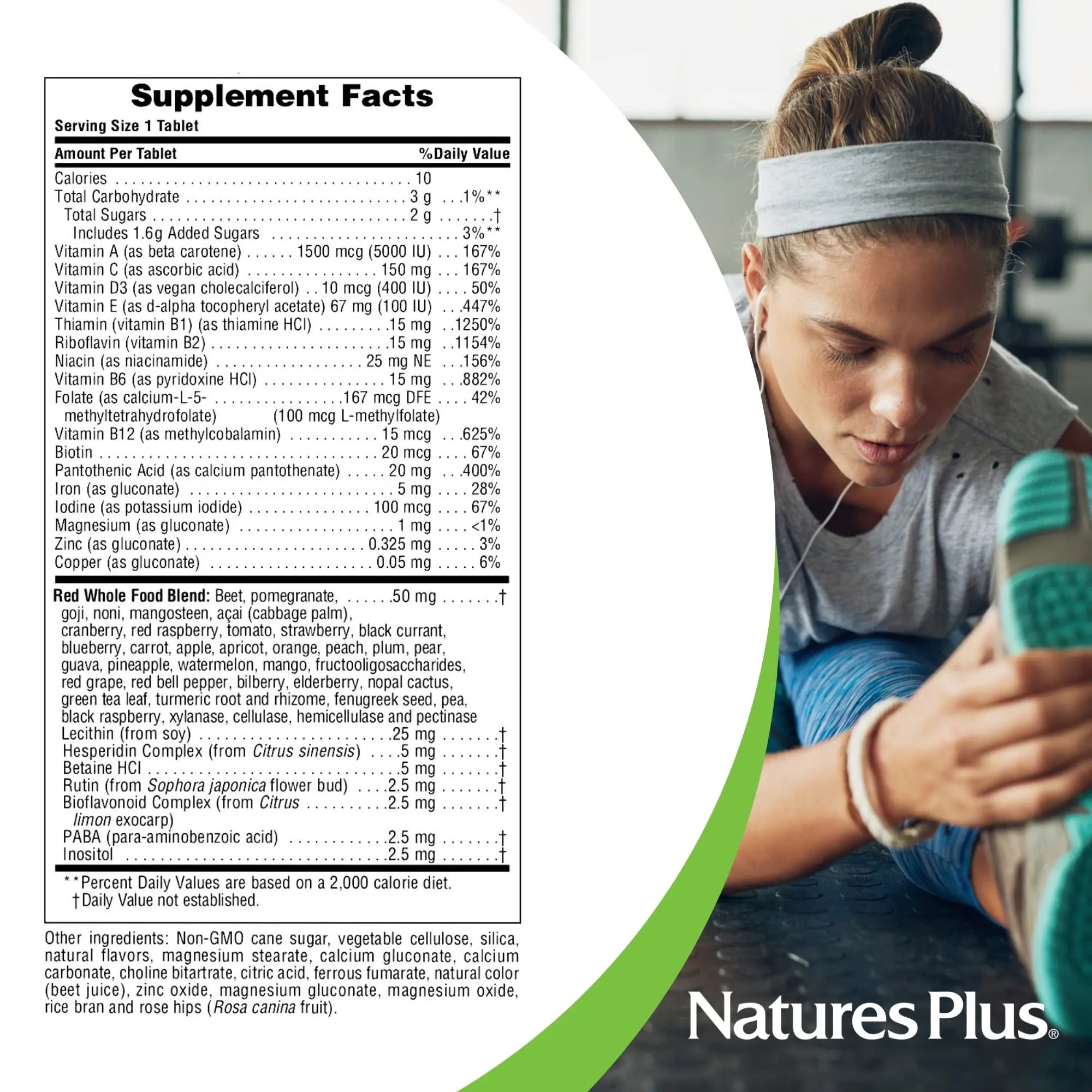NaturesPlus Adult's Chewable - 60 Tablets, Exotic Red Berry Flavor - Multivitamin & Mineral - Vegetarian, Gluten Free - 60 Servings NaturesPlus uk supplements