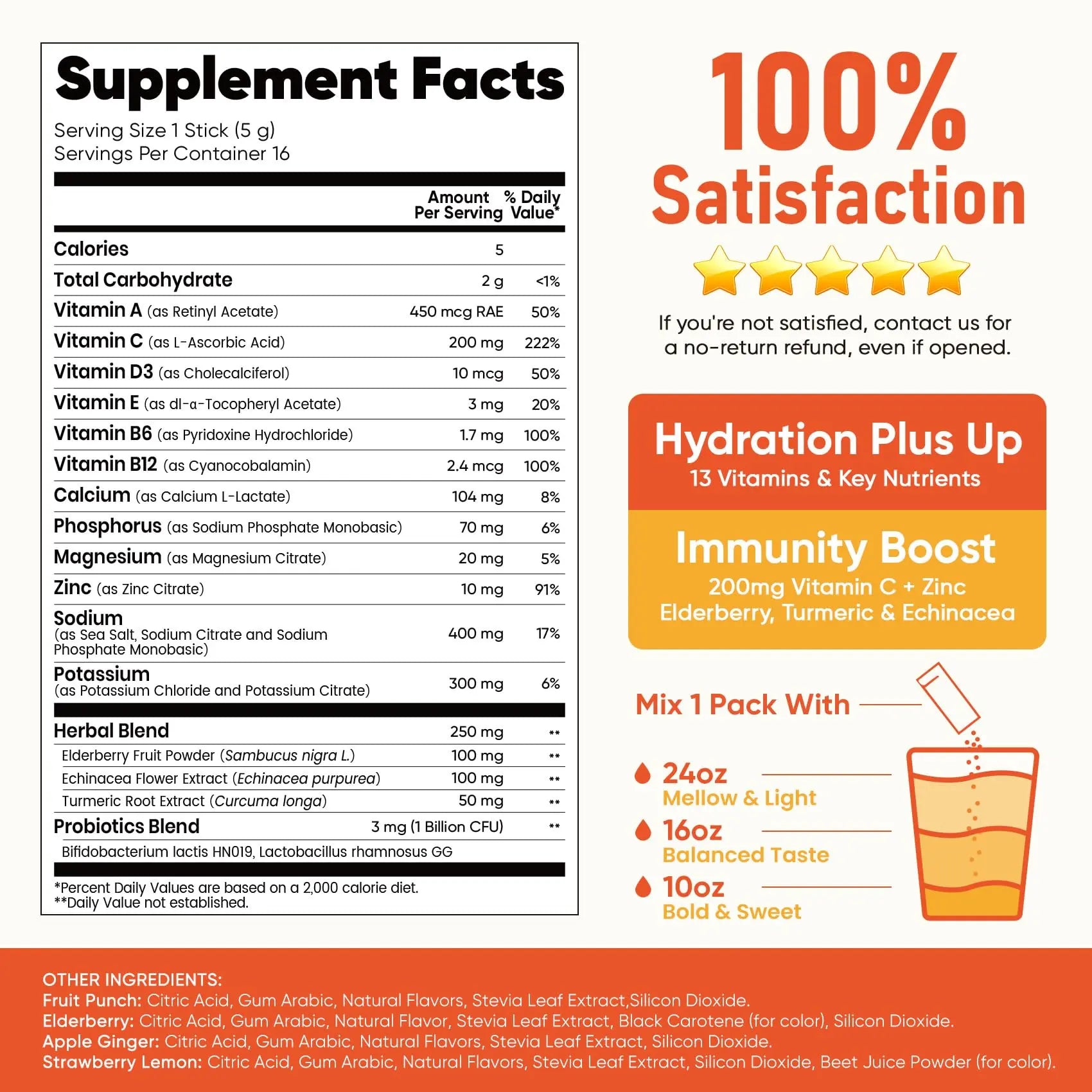 Venture Pal 2-in-1 Hydration + Immune Electrolytes Powder Packets with 7 Electrolytes & 6 Vitamins, Elderberry, Turmeric, Echinacea | Liquid Daily IV Drink Mix Venture Pal uk supplements
