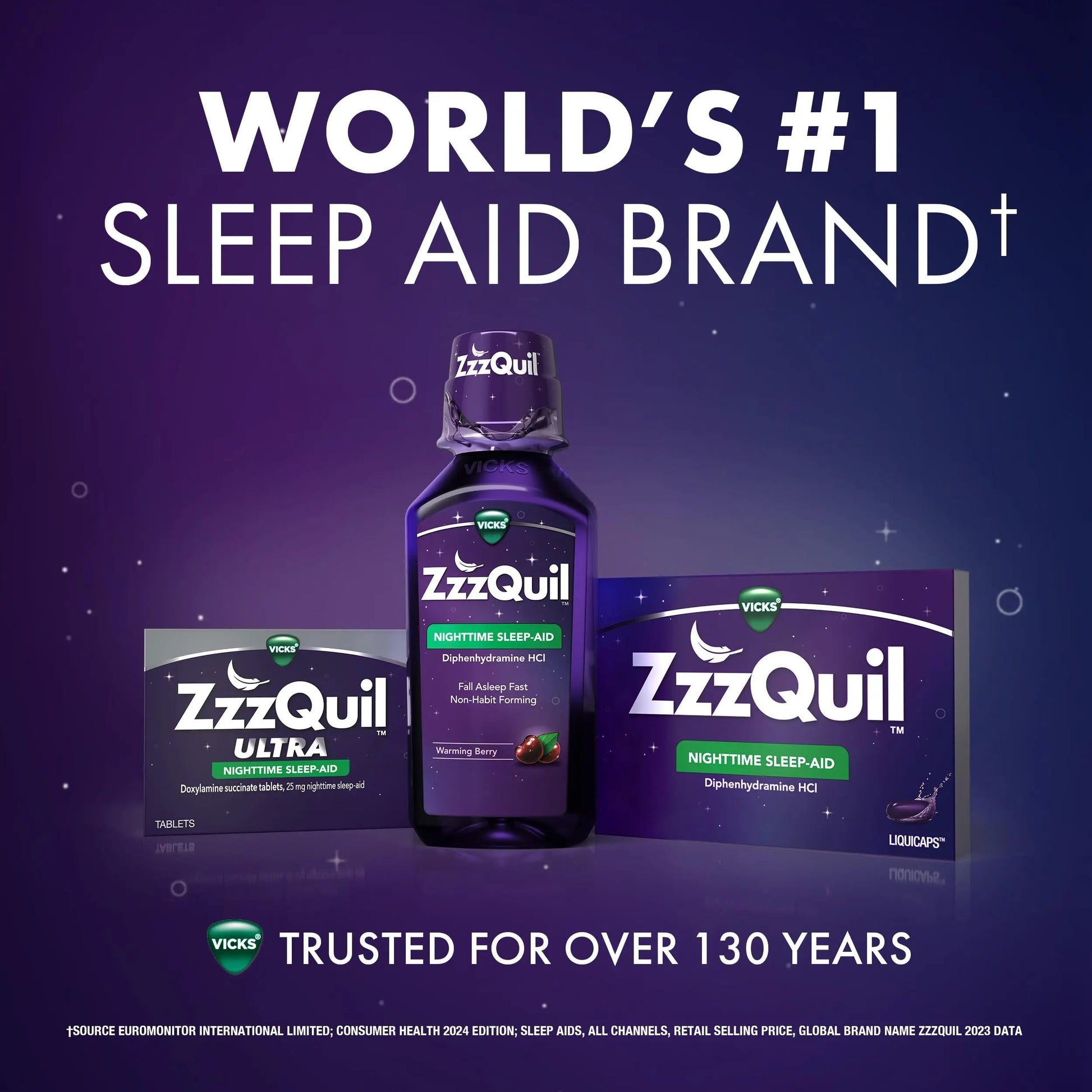 ZzzQuil Liquid, Max Strength Pain Reliever, Nighttime Sleep Aid Liquid, Acetaminophen 1000mg, Diphenhydramine 50mg HCI, Non-Habit Forming, Midnight Berry Flavored, 2 Pack, 24 FL OZ ZzzQuil uk supplements