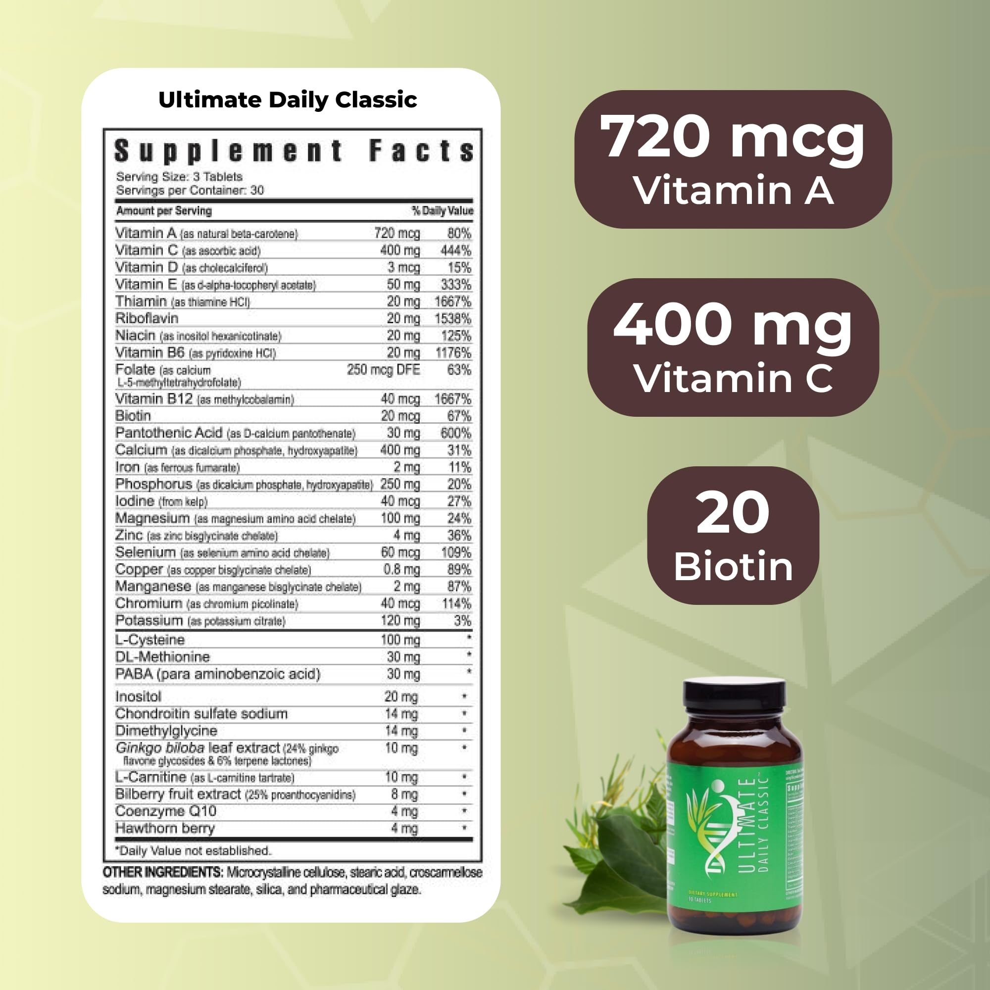 Youngevity Ultimate Daily Classic – Multivitamin with Essential Vitamins, Minerals, Amino Acids, and Antioxidant-Rich Botanicals – Supports Cardiovascular, Brain, Bone, and Bone Health – 90 Tablets Youngevity uk supplements
