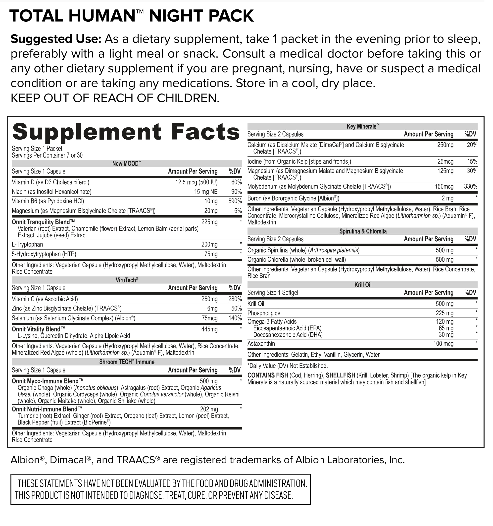 ONNIT Total Human Day and Night Vitamin Packs, 7-Day Supply Capsule ONNIT uk supplements