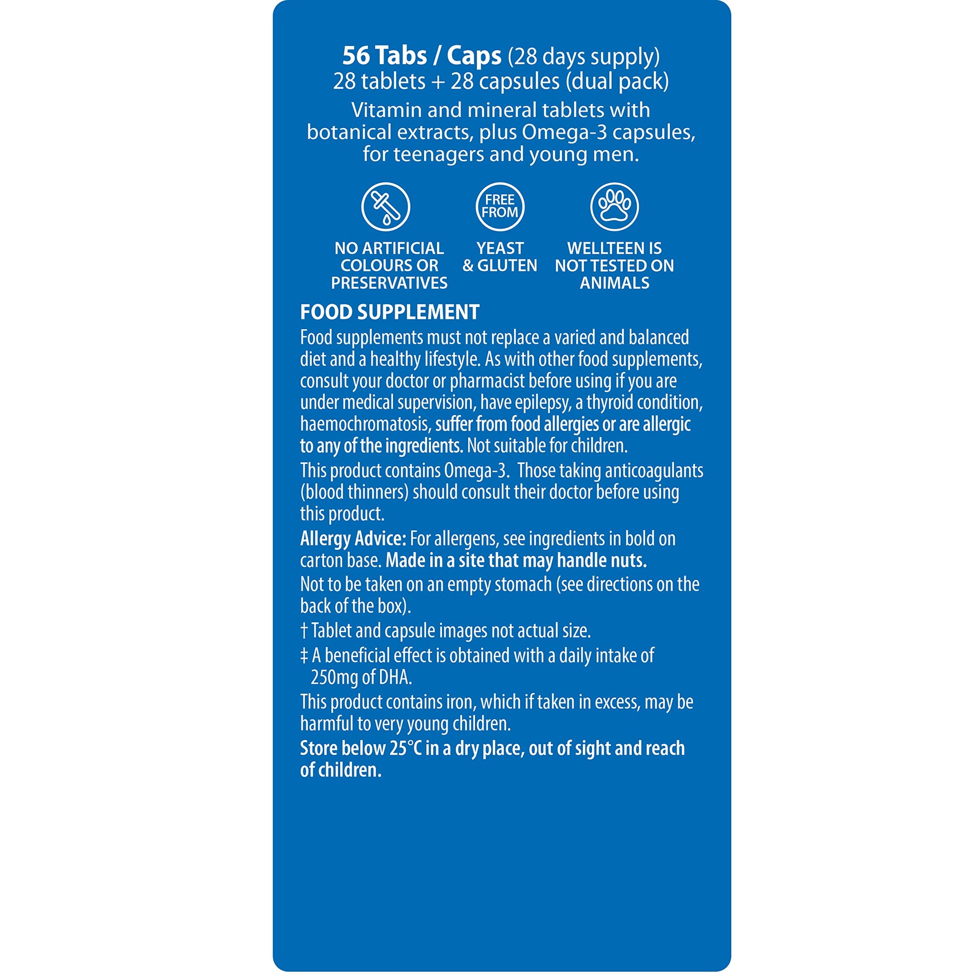 Vitabiotics Wellteen Him Plus Tablets/Capsules, 56 Count (Pack of 1) Wellteen uk supplements