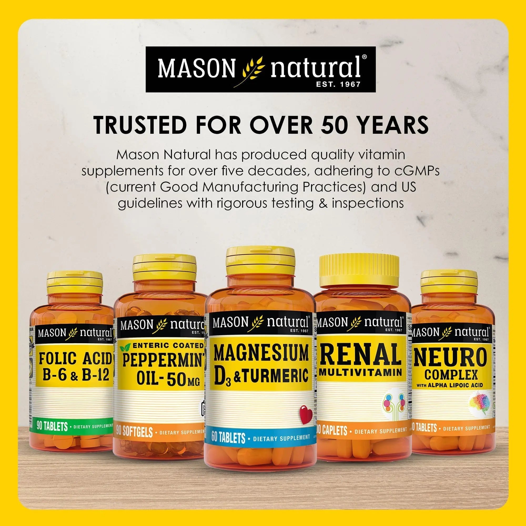 MASON NATURAL Mini Multi Vitamins, Vitamins A, C, D3, E, B1, B2, B3, B6, B12, Folate and Calcium for Overall Health, 1 Year Supply MASON NATURAL uk supplements