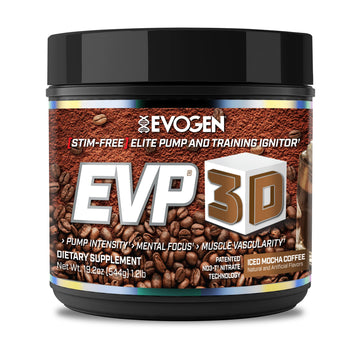 Evogen EVP 3D Iced Moche Coffee | Xtreme Stimulant Free Pre-Workout Powder Arginine Evogen uk supplements