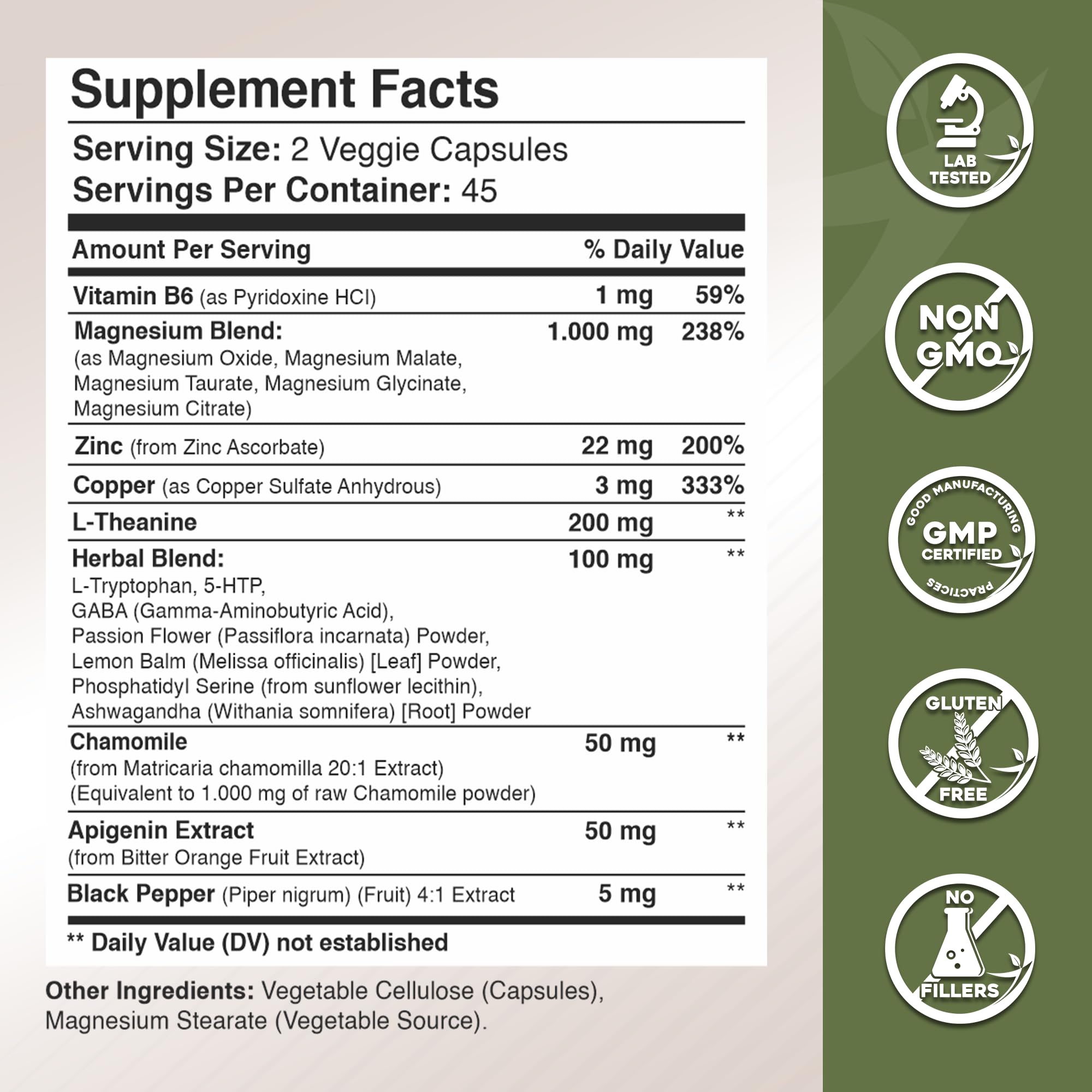 Gade Nutrition Magnesium Glycinate & Magneisum Supplements with Apigenin, L Theanine 200 mg, 5 HTP, GABA Calm Brain Booster Supplement Sleep Aid Ashwagandha L Tryptophan Chamomile GADE NUTRITION BOOST YOUR HEALTH uk supplements