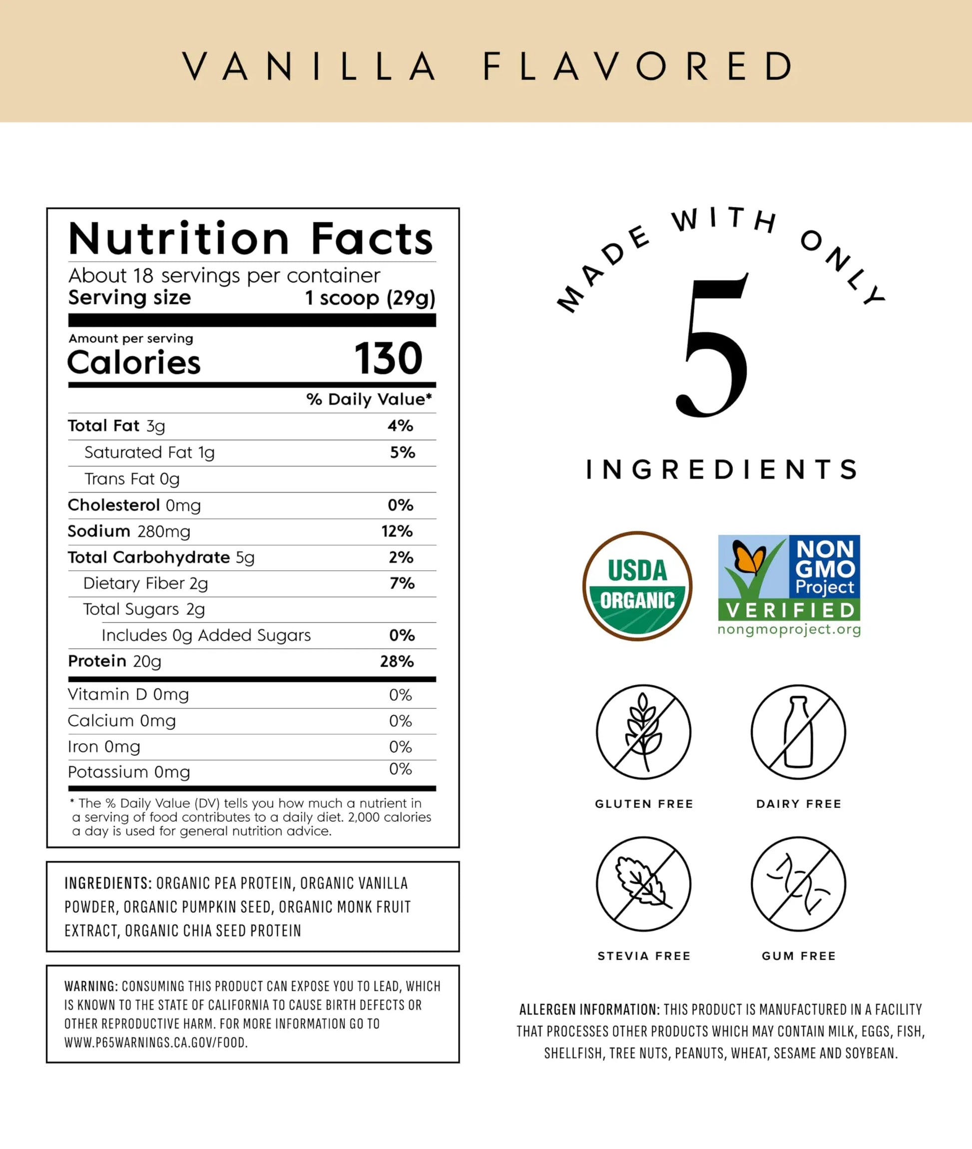 Truvani Organic Plant Based Protein Powder | Vanilla | 20g Pea Protein | 18 Servings | Vegan & Keto | Gluten & Dairy Free | Low Carb | No Added Sugar Truvani uk supplements