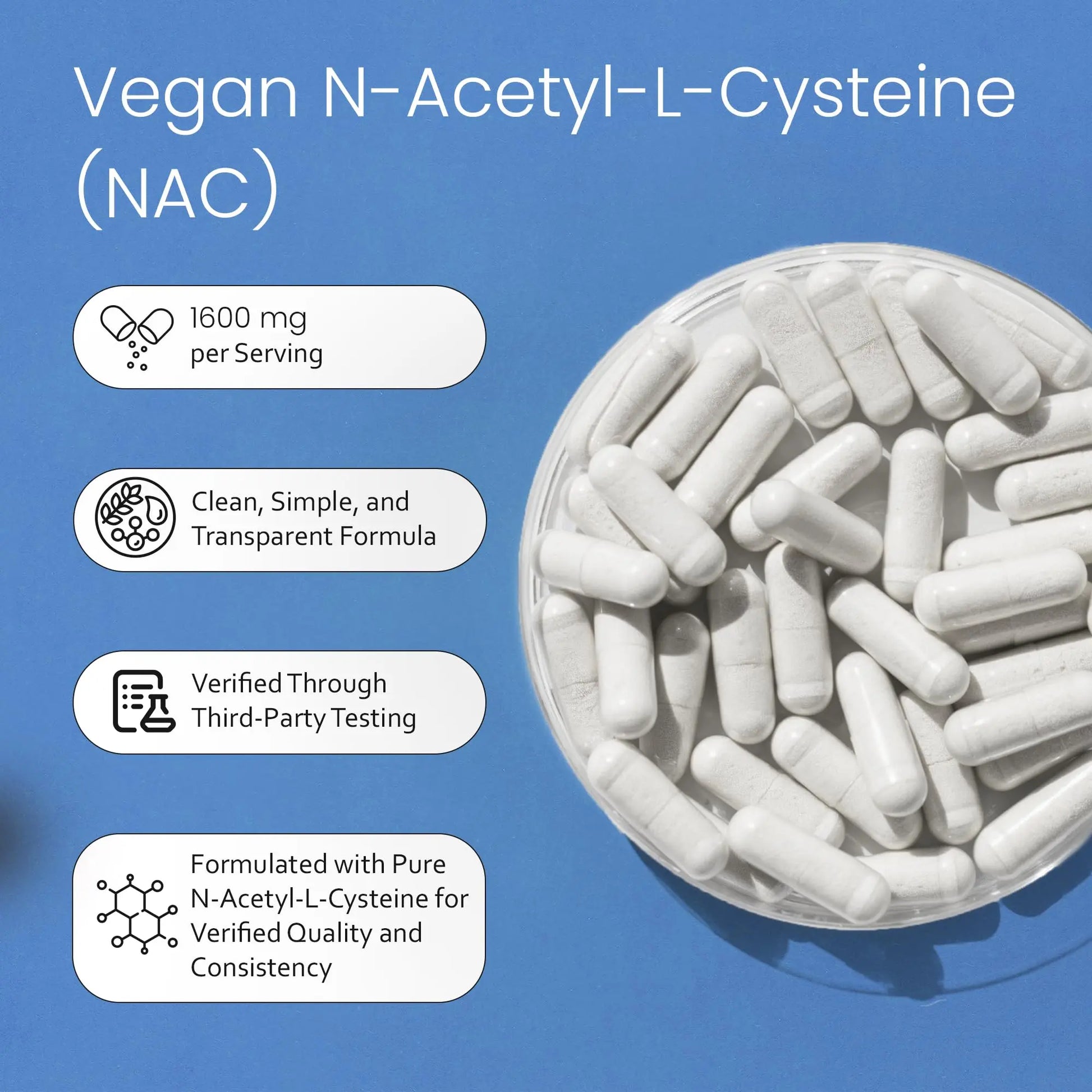 NaturaLife Labs N-Acetyl-L-Cysteine (NAC) 1600 mg – 100 Capsules - Vegan, Non-GMO & Gluten-Free NaturaLife Labs uk supplements