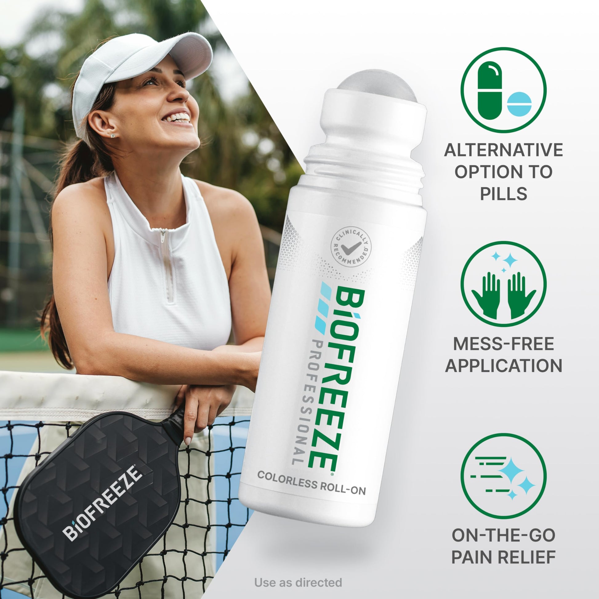 Biofreeze Professional Colorless Pain Relief Roll On, Knee & Simple Backache Relief, Arthritis Pain Reliever, Neck Pain Relief, Cooling Joint Pain Relief, Roll-On Menthol Gel 3 Fl Oz Biofreeze uk supplements