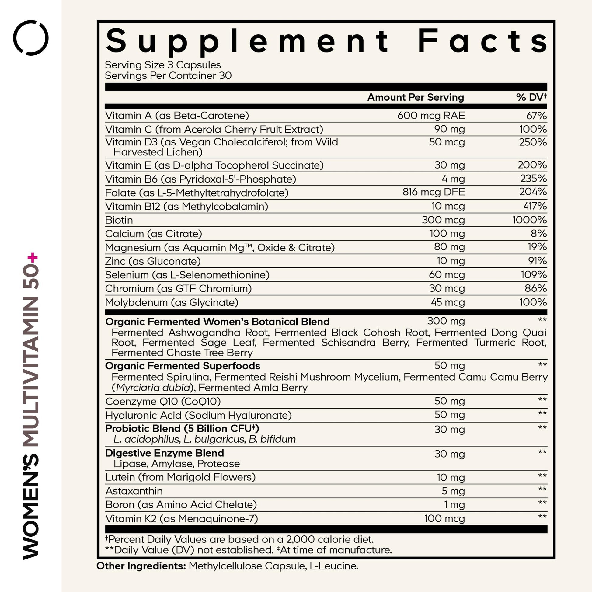Codeage Women’s Multivitamin 50+ Supplement - Essential Vitamins for Women Over 50, Minerals, CoQ10, Hyaluronic Acid, Probiotics, Black Cohosh, Ashwagandha & Superfoods - Non-GMO - 90 Capsules Codeage uk supplements