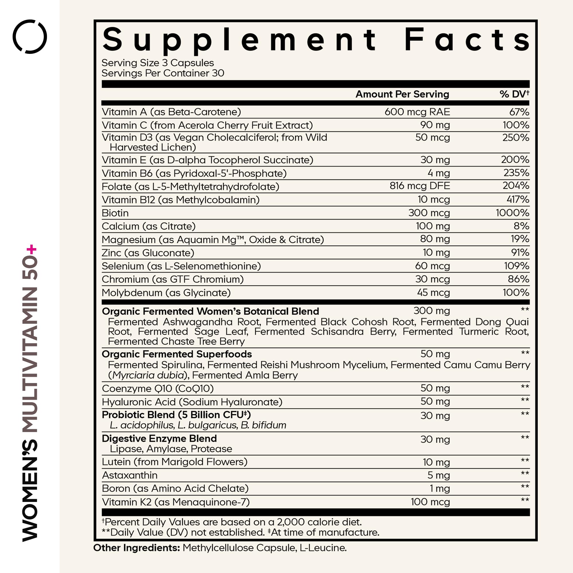 Codeage Women’s Multivitamin 50+ Supplement - Essential Vitamins for Women Over 50, Minerals, CoQ10, Hyaluronic Acid, Probiotics, Black Cohosh, Ashwagandha & Superfoods - Non-GMO - 90 Capsules Codeage uk supplements