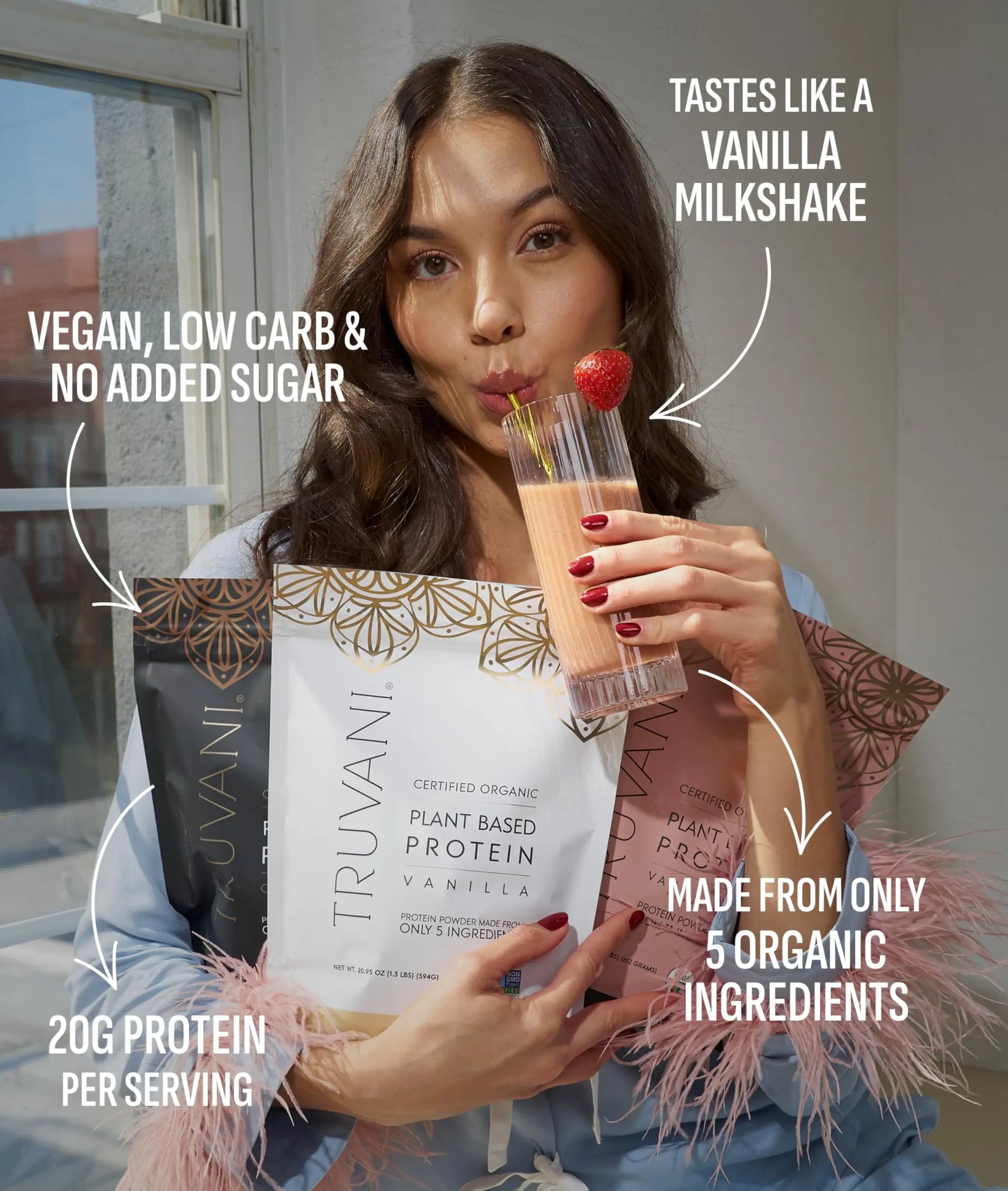 Truvani Organic Plant Based Protein Powder | Vanilla | 20g Pea Protein | 18 Servings | Vegan & Keto | Gluten & Dairy Free | Low Carb | No Added Sugar Truvani uk supplements