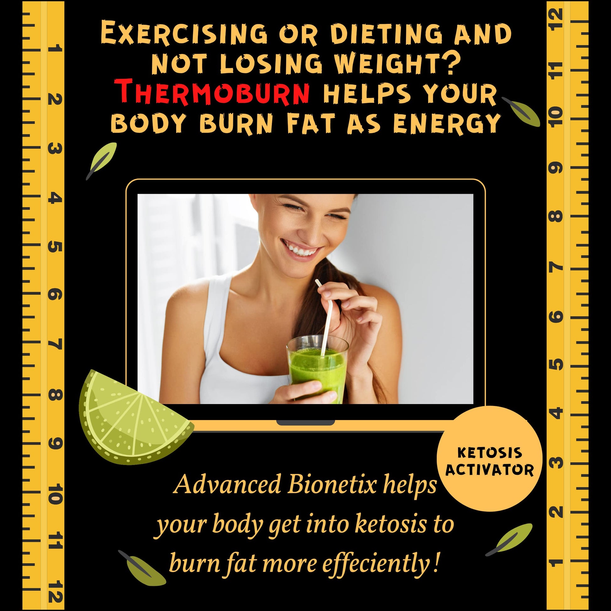 ThermoBurn™ Ketosis Activator Keto Pills + Apple Cider Vinegar Capsules Fat Burner Advanced Bionetix uk supplements