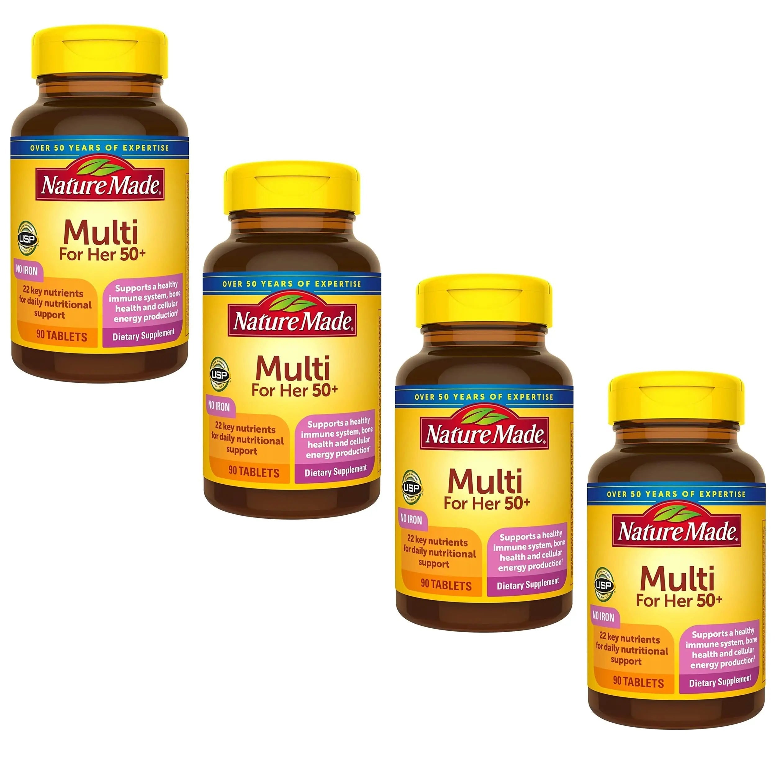 Nature Made Multi for Her 50+ Vitamin/Mineral Tablets 90 ea (Pack of 4) Nature Made uk supplements