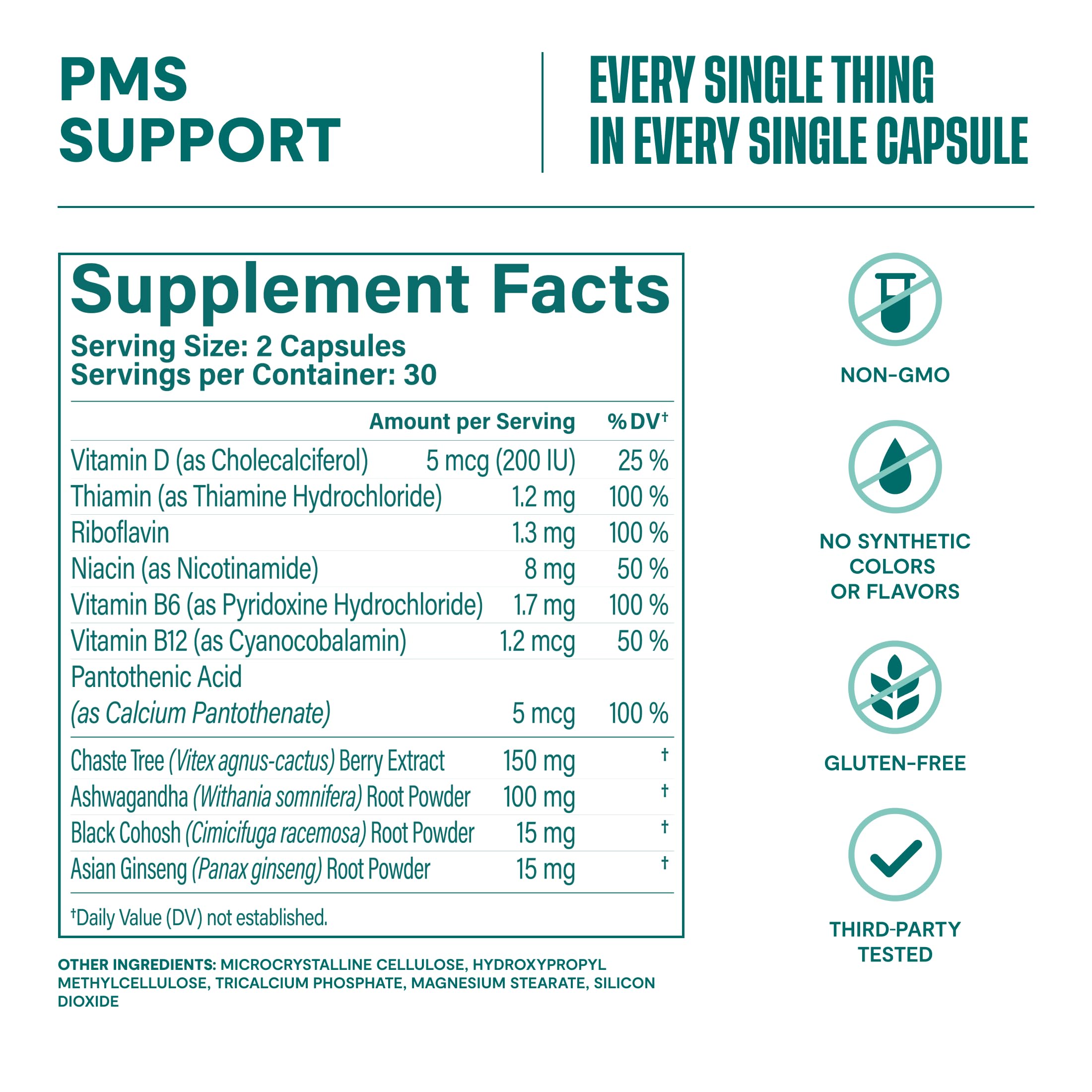 Habit PMS Support Supplement for Women (60 Capsules) - Supports Premenstrual Symptoms & Stress, Hormone Balance, Mood, B Vitamins, Vitamin D, Chasteberry, Ashwagandha, Gluten-Free, Non-GMO (1 Pack) H' Habit uk supplements