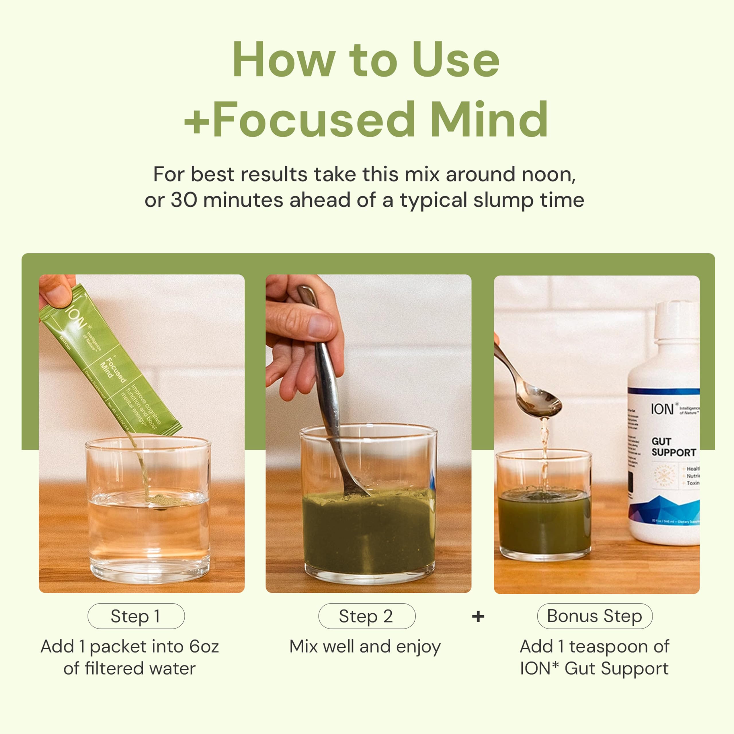 ION* Intelligence of Nature Focused Mind Nootropic Powder Drink Mix - Brain Boost Nootropic Drink with Matcha for Memory, Focus & Relaxation, Brain Supplement for Men & Women, Adults - 20 Packets ION* Intelligence of Nature uk supplements