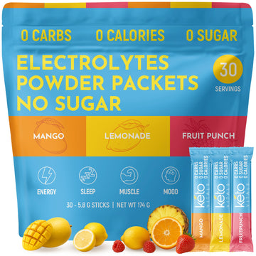 Keto Vitals Original Electrolytes Powder Packets | Keto Friendly Electrolyte Hydration Packs | Sugar Free Electrolytes | Energy Drink Mix | Zero Calorie Zero Carb (Original Assorted, 30 Count) Keto Vitals uk supplements