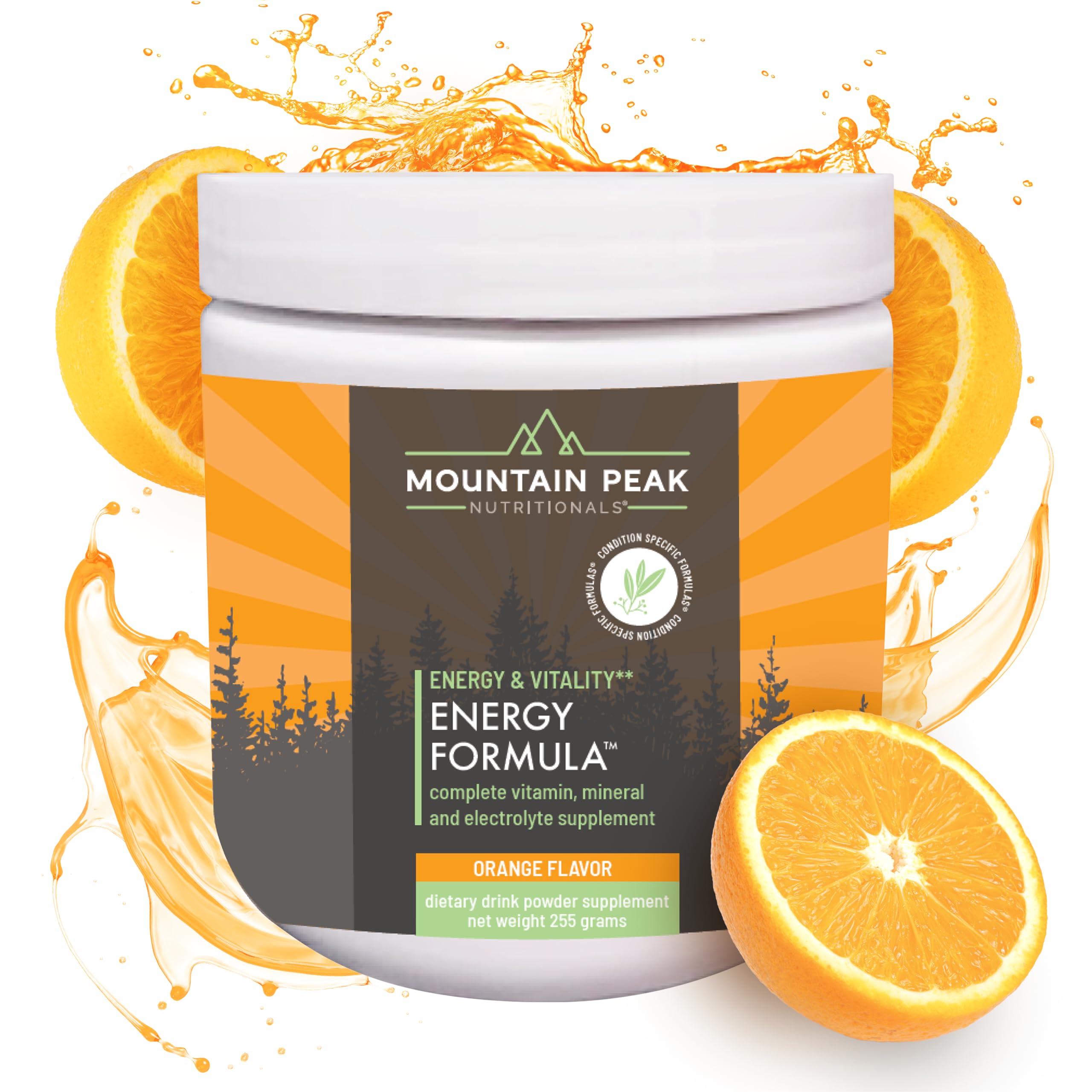 Mountain Peak Nutritionals Energy Formula - All in One Multi-Mineral Powder - Complete Nutrition, Vitamin, Mineral, and Electrolyte Supplement for Men & Women - Orange Flavor (255g, 30 Servings) Mountain Peak Nutritionals uk supplements