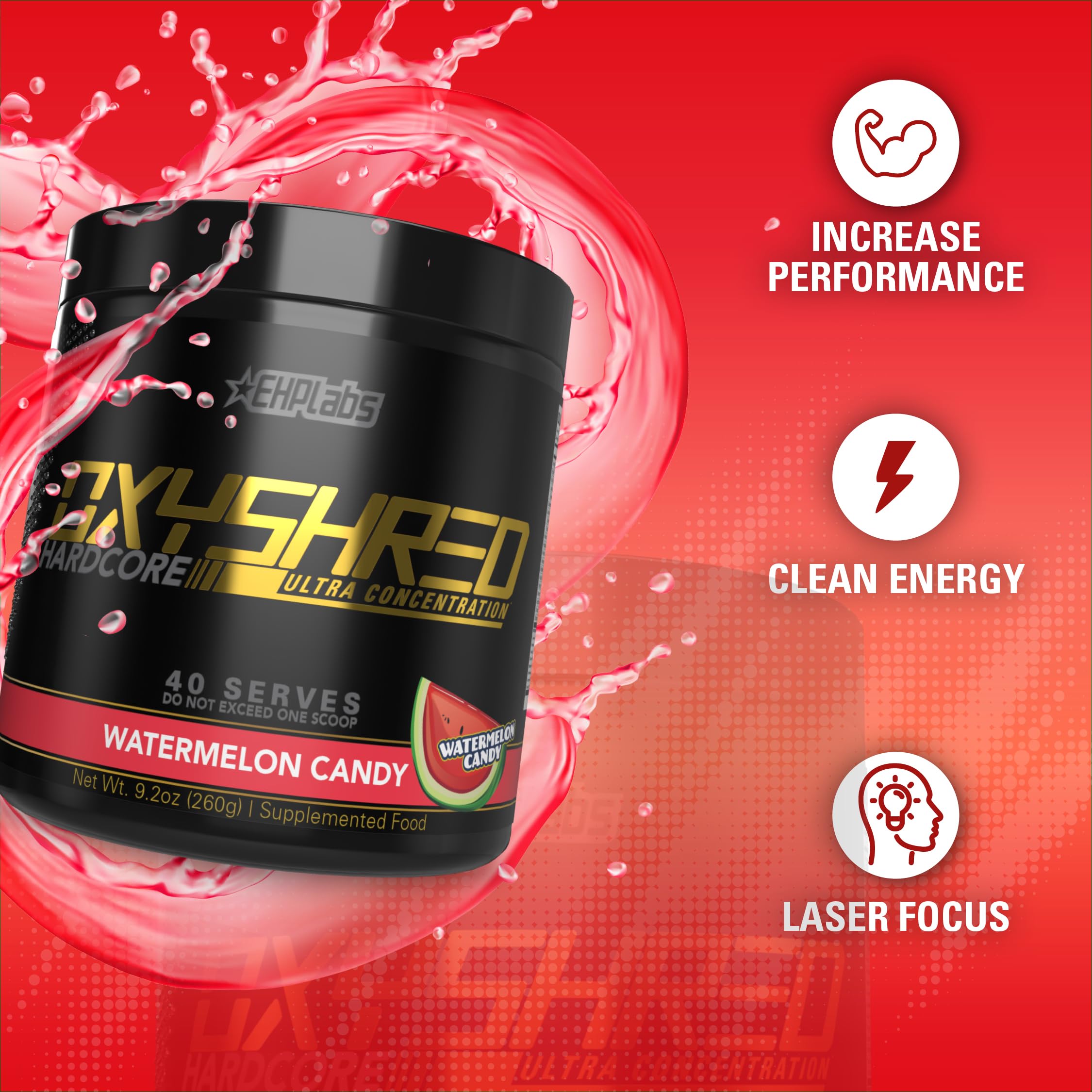 EHP Labs OxyShred Hardcore Super Dosed Pre Workout Powder - Preworkout Powder with L Glutamine & Acetyl L Carnitine, Energy Boost Drink - 275mg of Caffeine EHP Labs uk supplements