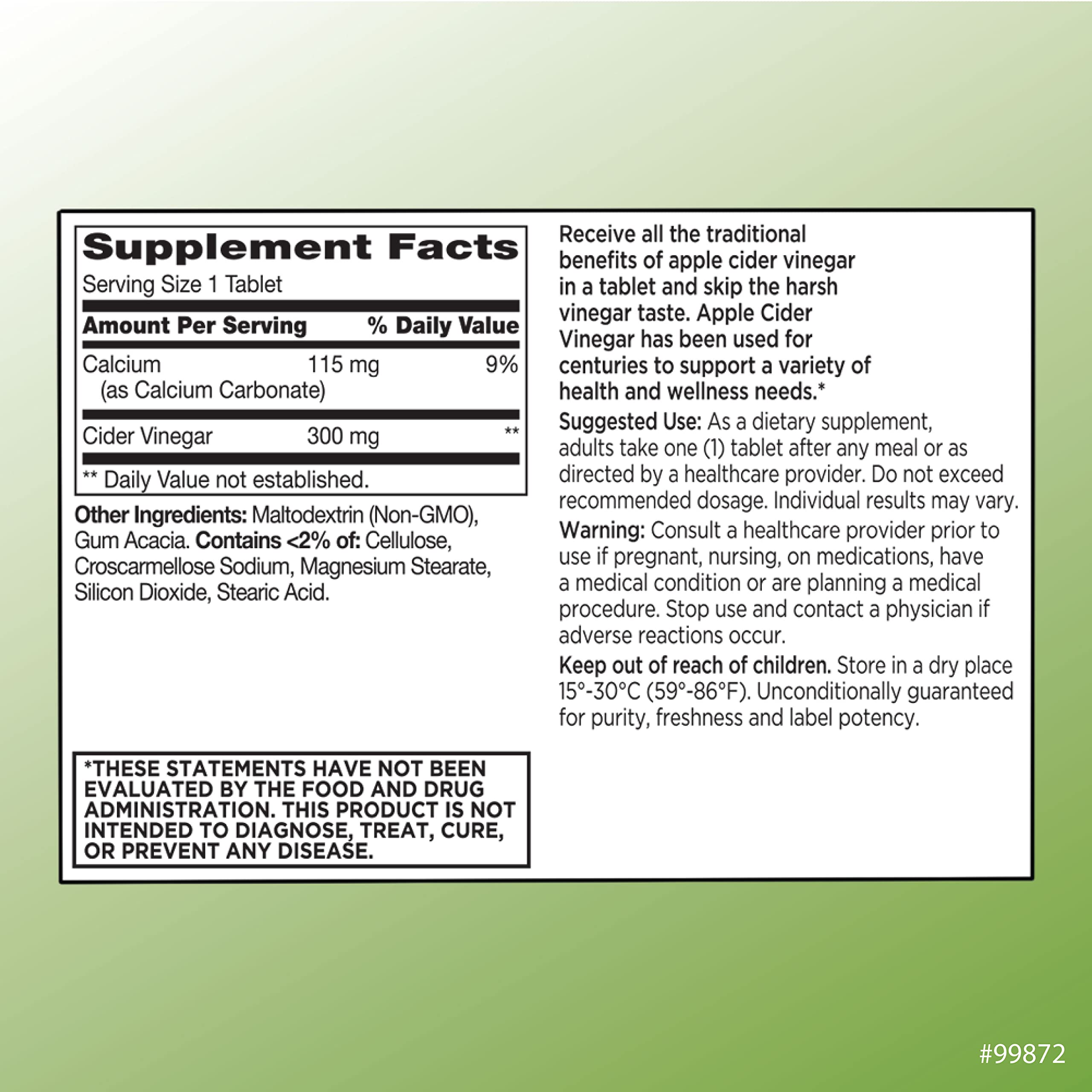 Quality Choice Apple Cider Vinegar 300 mg - General Health and Wellness - Dietary Supp Quality Choice uk supplements
