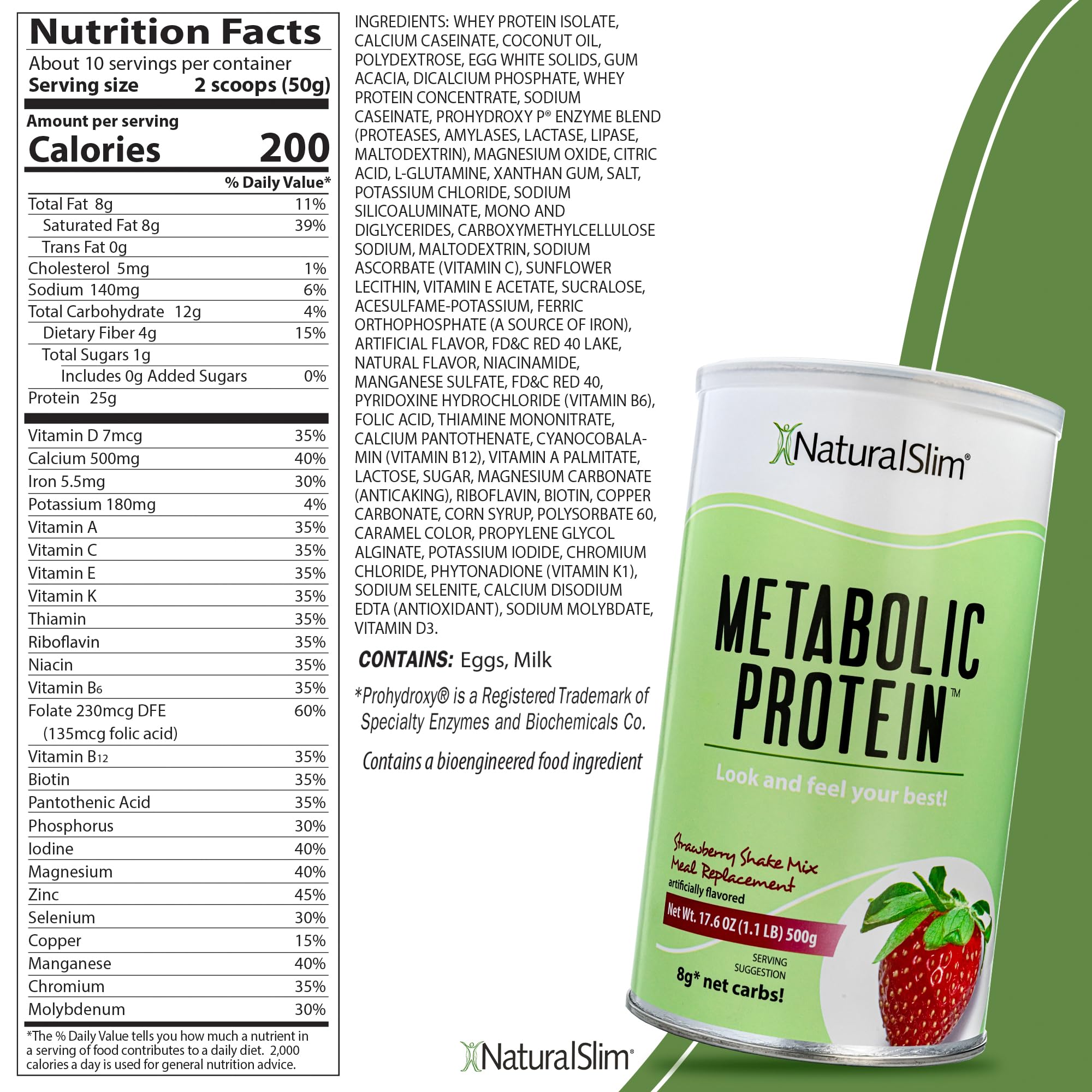NaturalSlim Metabolic Whey Protein Powder Strawberry – Low Carb, Meal Replacement NaturalSlim uk supplements