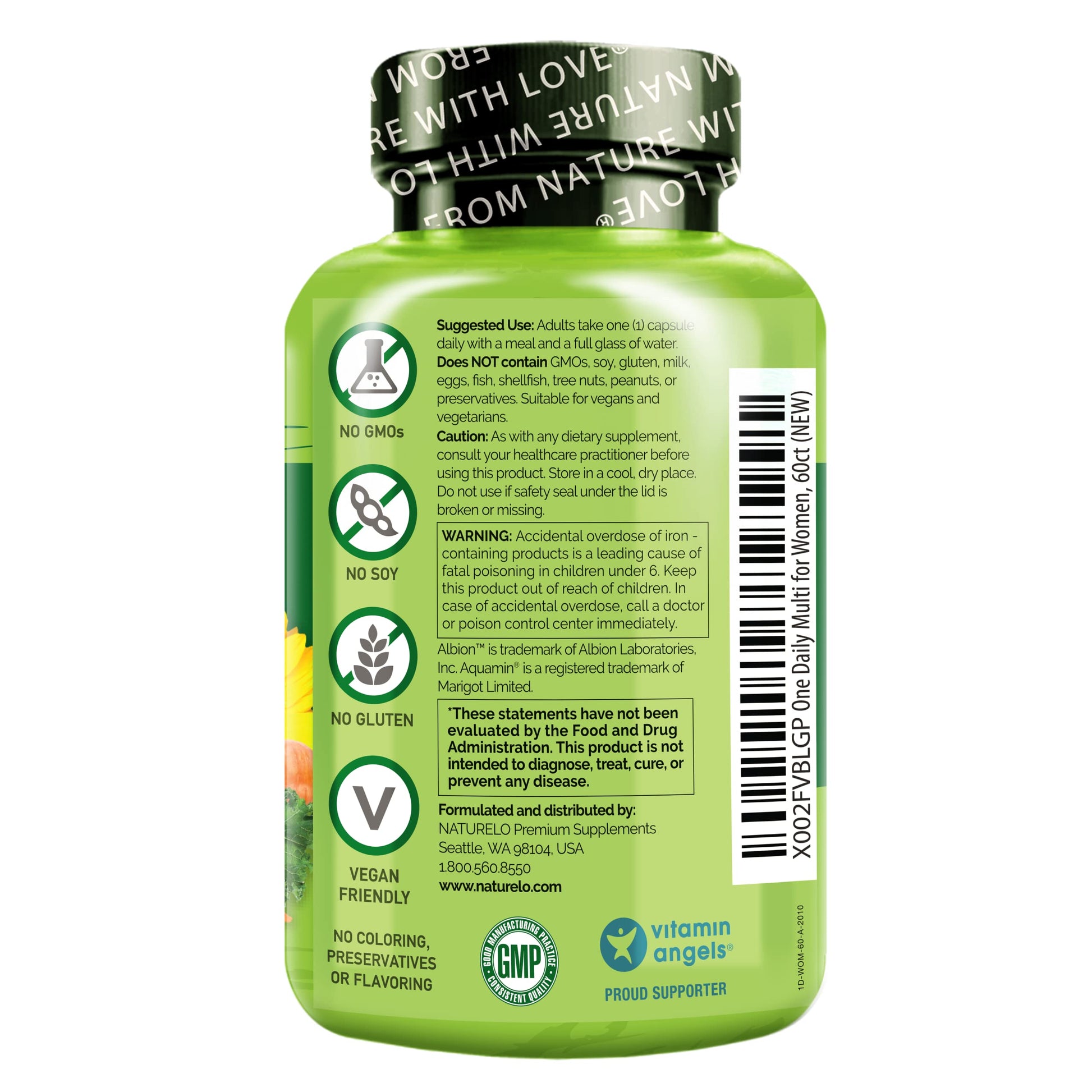 NATURELO One Daily Multivitamin for Women - Energy Support - Whole Food Supplement NATURELO uk supplements
