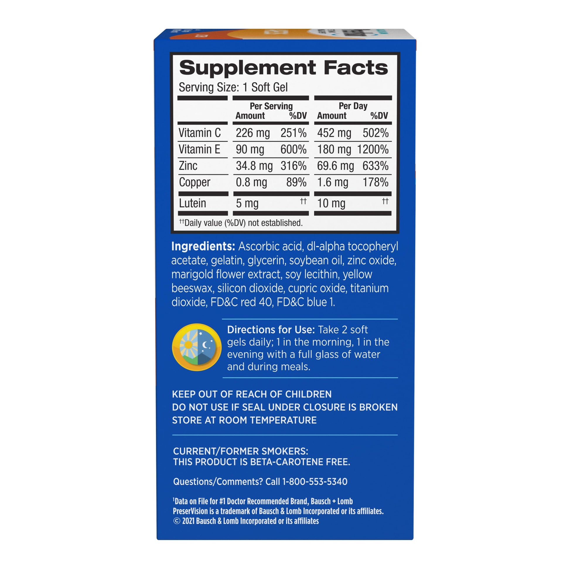 PreserVision AREDS Eye Vitamins, #1 Eye Doctor Recommended Brand, Multivitamin with Lutein, Vitamins C & E, Zinc, and Copper Supplements, 120 Softgels PreserVision uk supplements