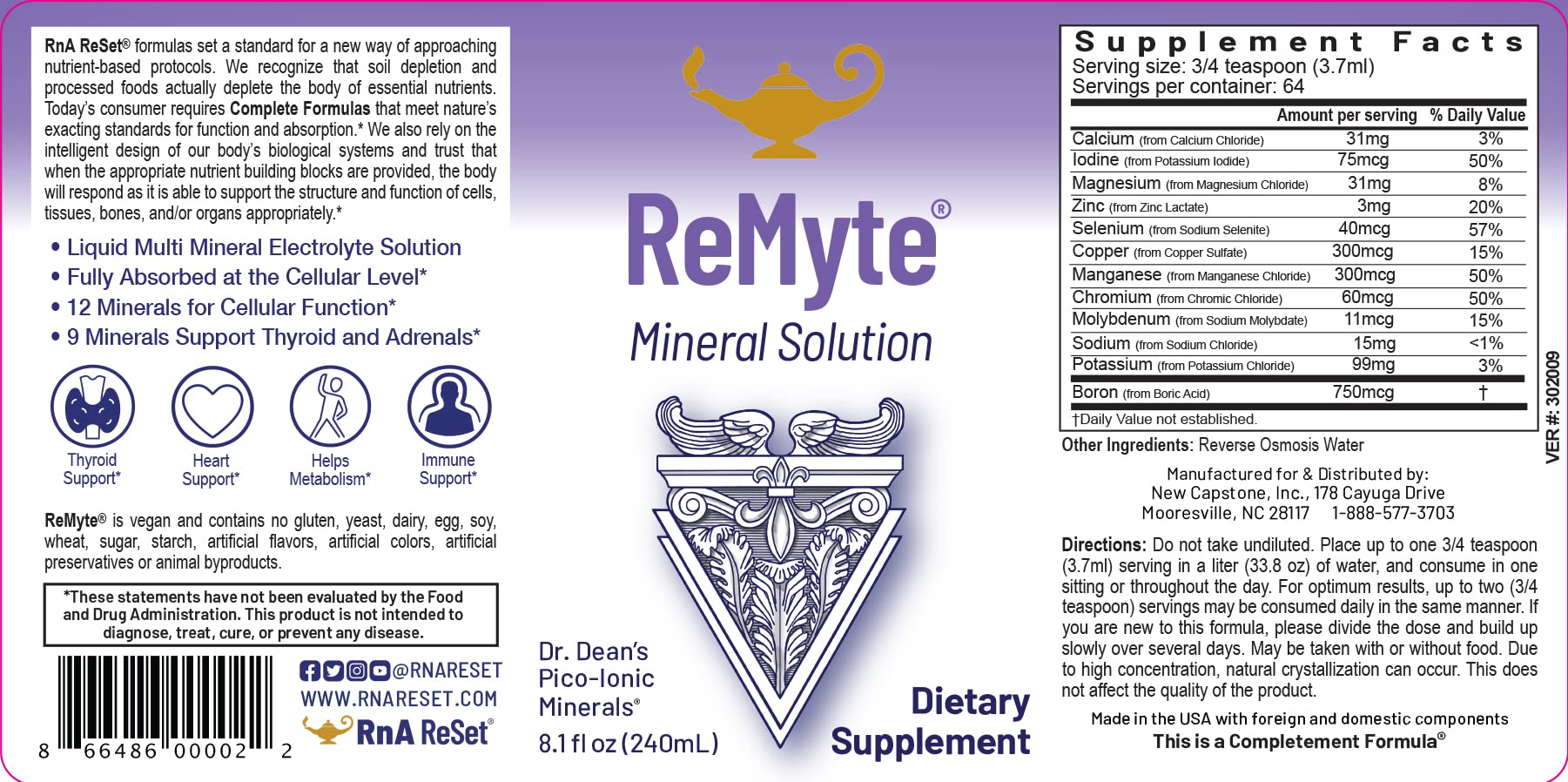 RnA ReSet ReMag & ReMyte – Liquid Magnesium and Multi-Mineral Supplement Bundle, 8.1 Fl Oz Each (2-Pack) NSF Certified RnA ReSet uk supplements