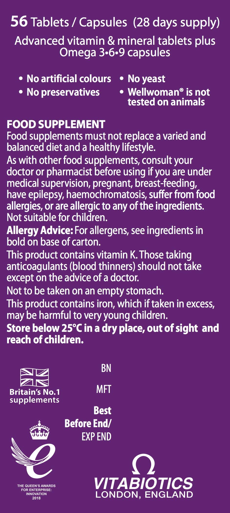Vitabiotics Wellwoman Plus Omega 3 6 9 - 56 Tablets/Capsules Vitabiotics uk supplements